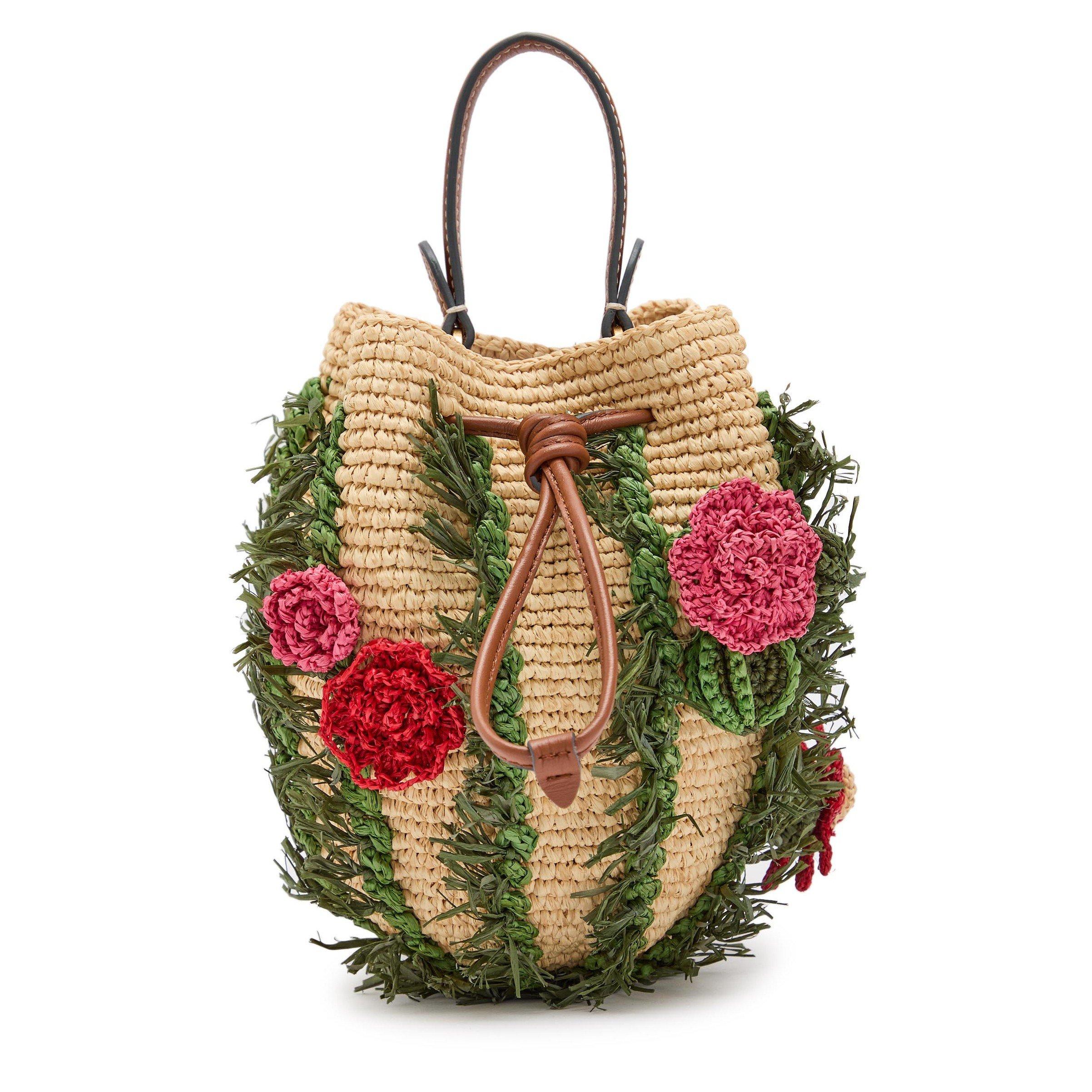 NATURAL - Anya Hindmarch - CACTUS RAFFIA LEATHER CROSSBOD - 1