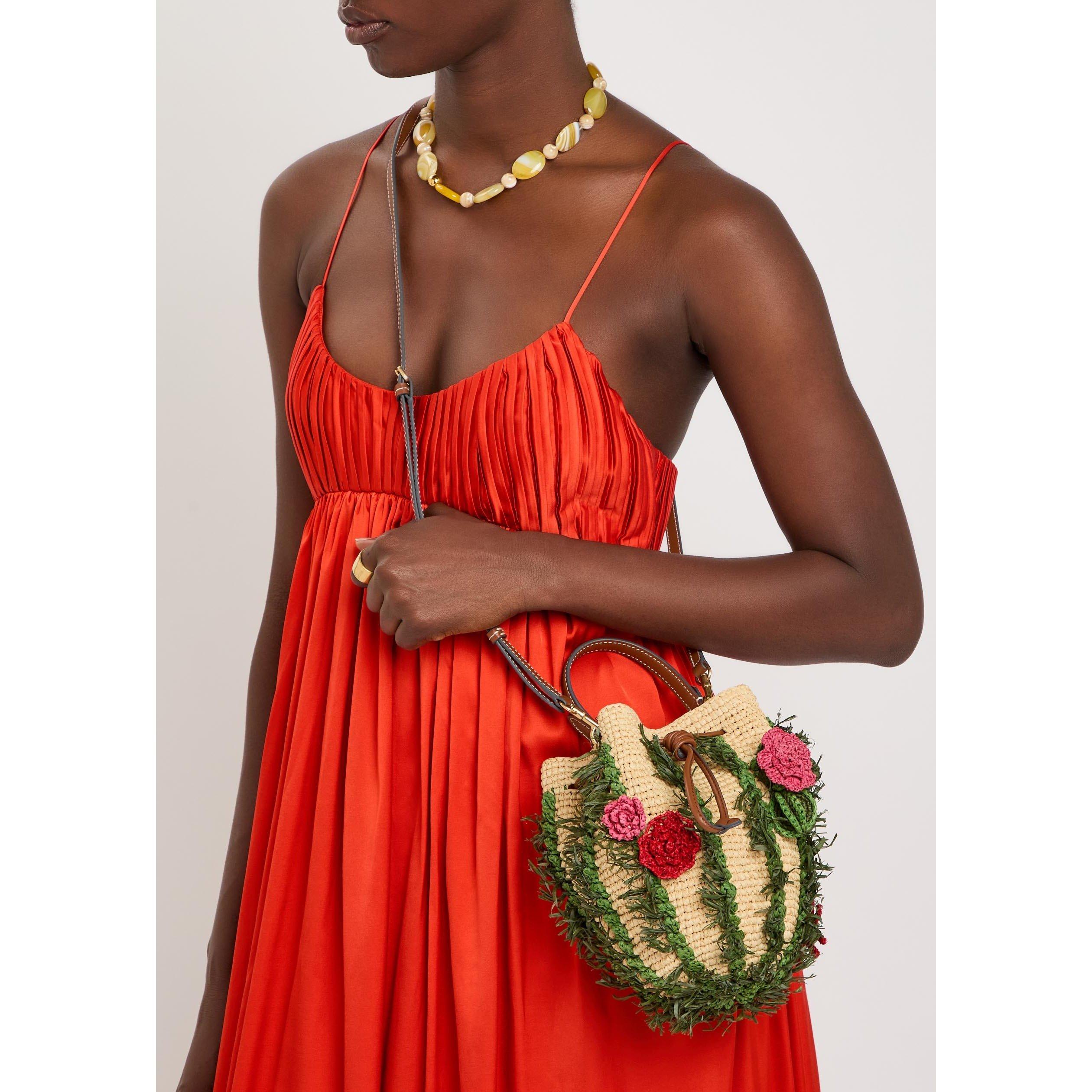 NATURAL - Anya Hindmarch - CACTUS RAFFIA LEATHER CROSSBOD - 6
