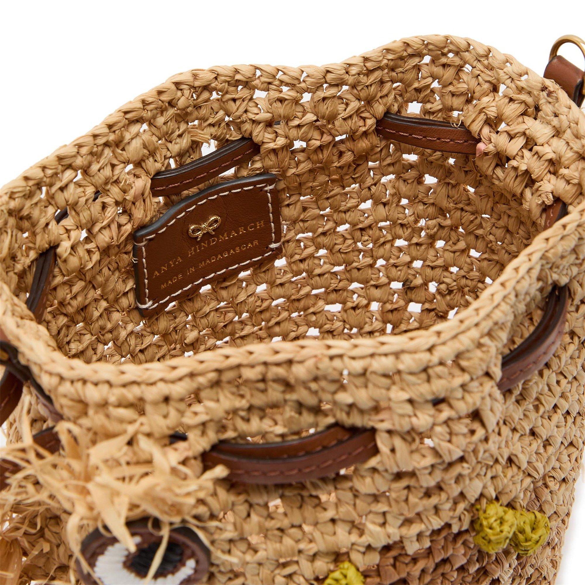 BROWN - Anya Hindmarch - CREATURES EYES RAFFIA CROSSBOD - 5