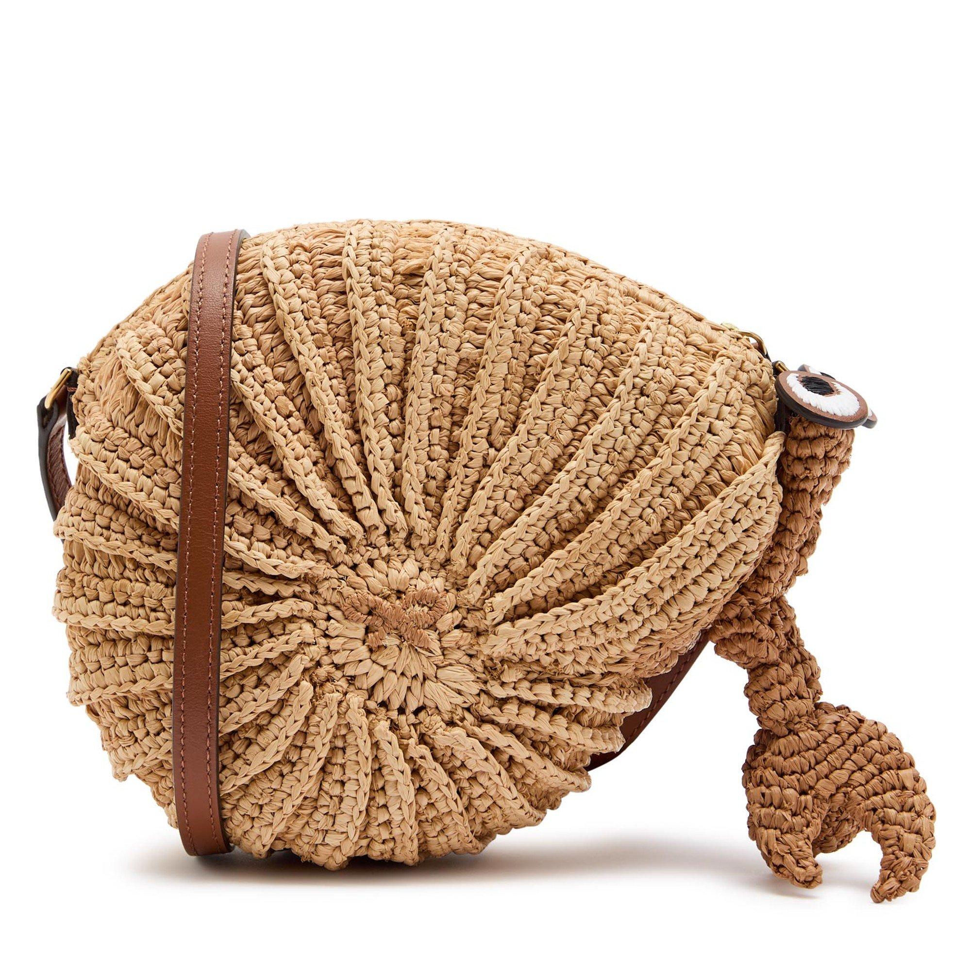 NATURAL - Anya Hindmarch - HERMIT CRAB RAFFIA LEATHER CRO
