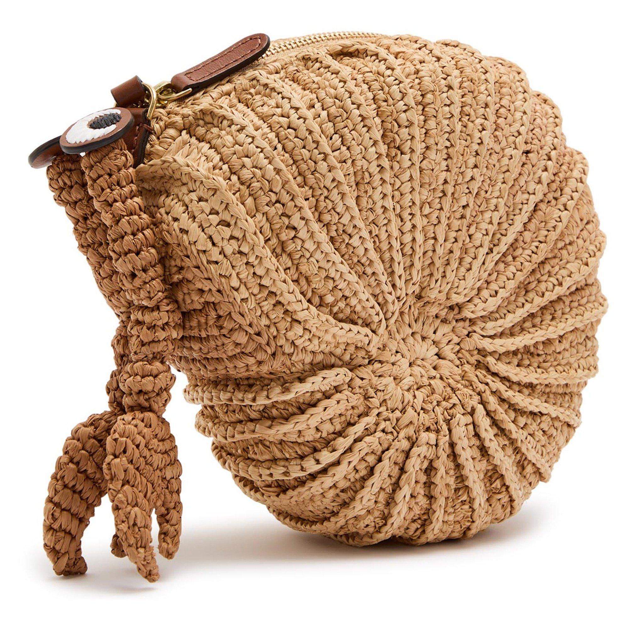NATURAL - Anya Hindmarch - HERMIT CRAB RAFFIA LEATHER CRO - 2