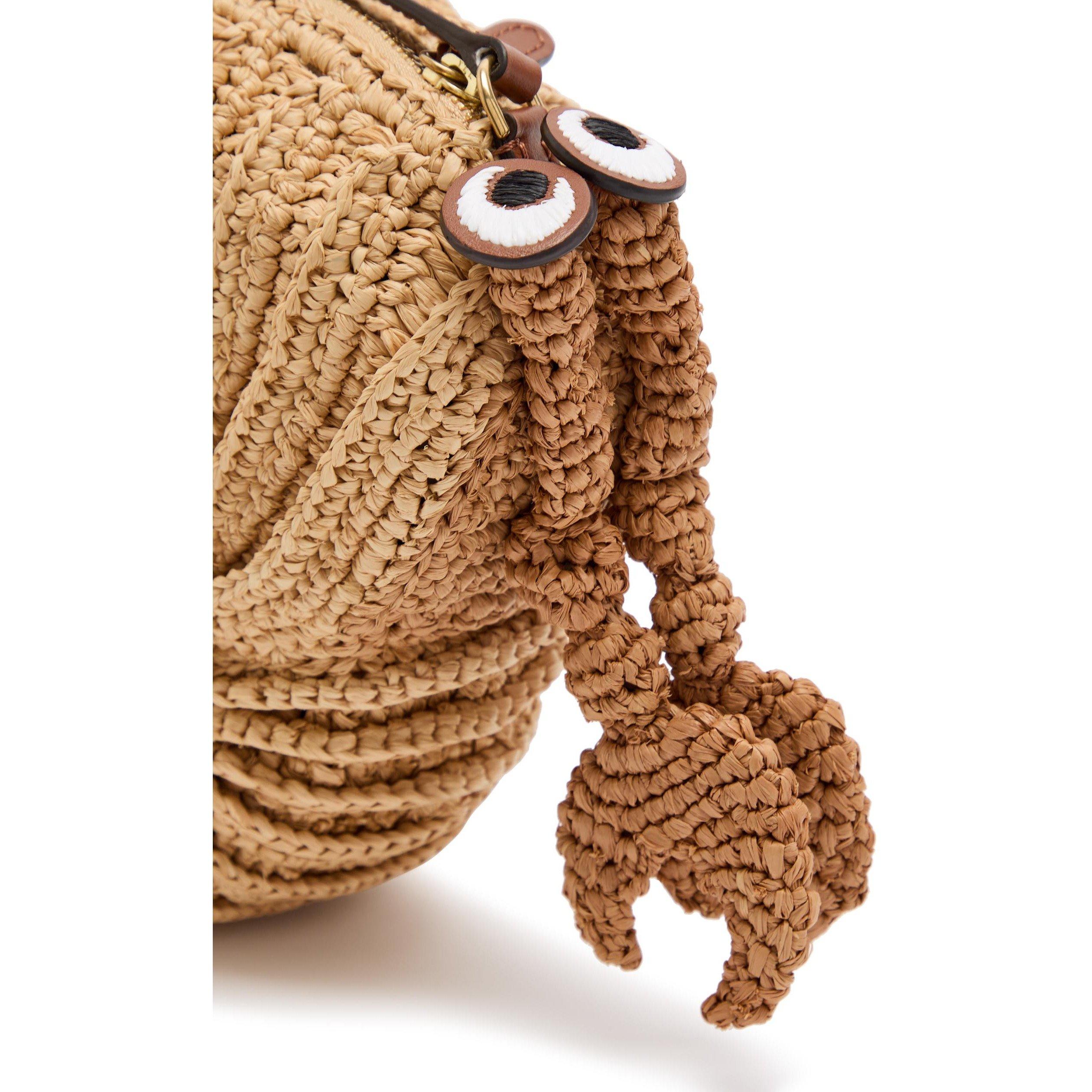 NATURAL - Anya Hindmarch - HERMIT CRAB RAFFIA LEATHER CRO - 4