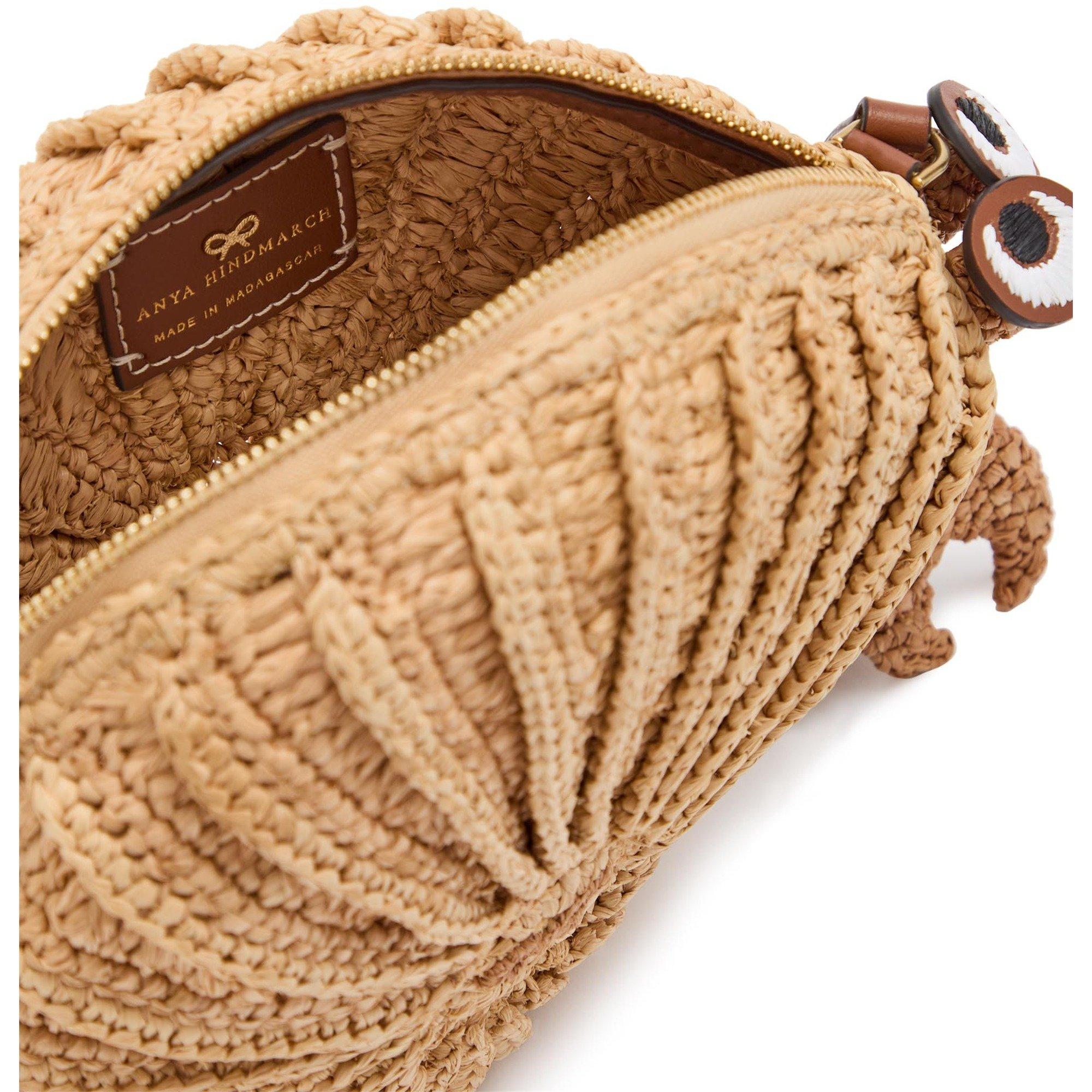 NATURAL - Anya Hindmarch - HERMIT CRAB RAFFIA LEATHER CRO - 5