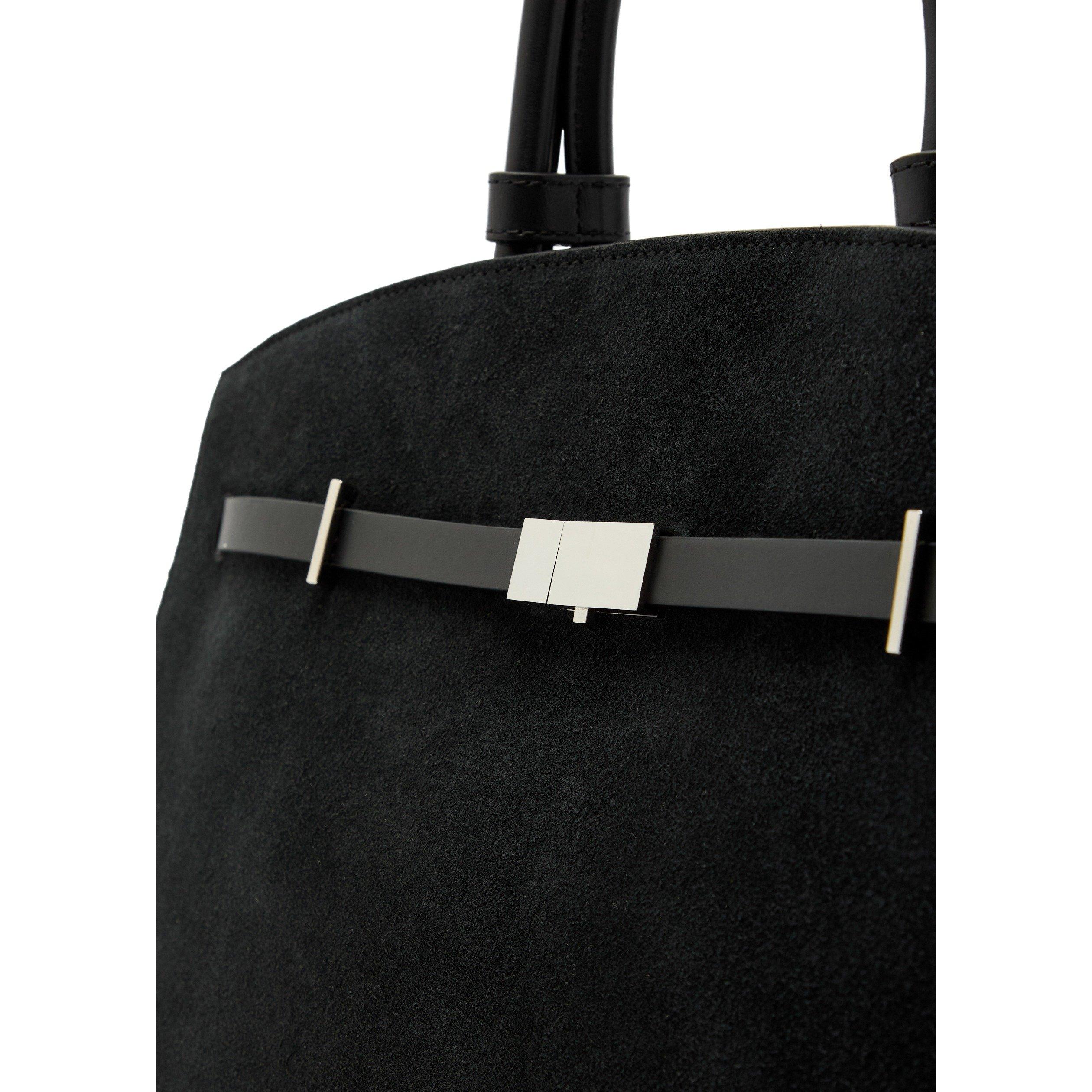 BLACK - DeMellier - Women's Hudson Suede Top Handle Bag - 4