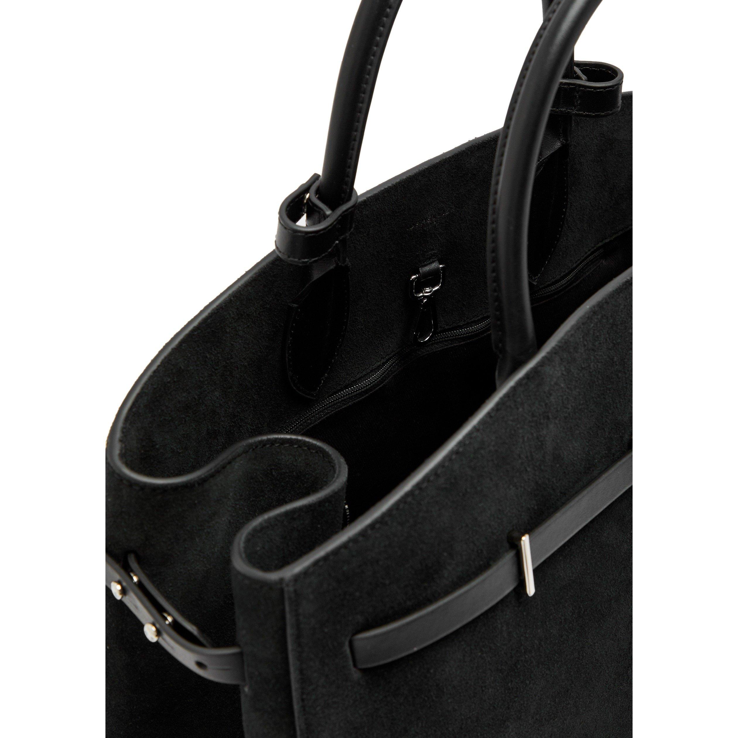 BLACK - DeMellier - Women's Hudson Suede Top Handle Bag - 5
