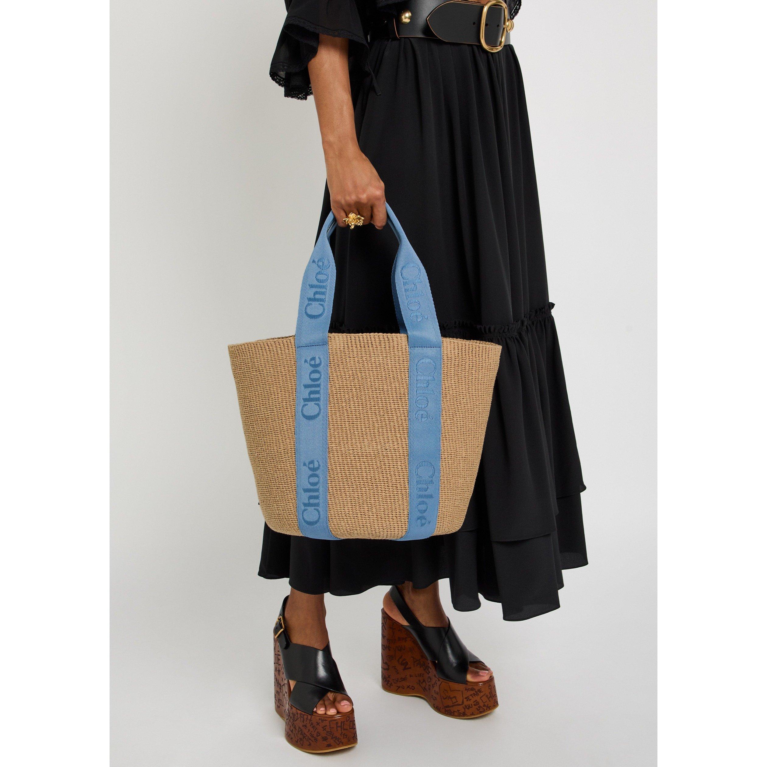 BLUE AND OTHER - Chloe - WOODY RAFFIA TOTE - 3
