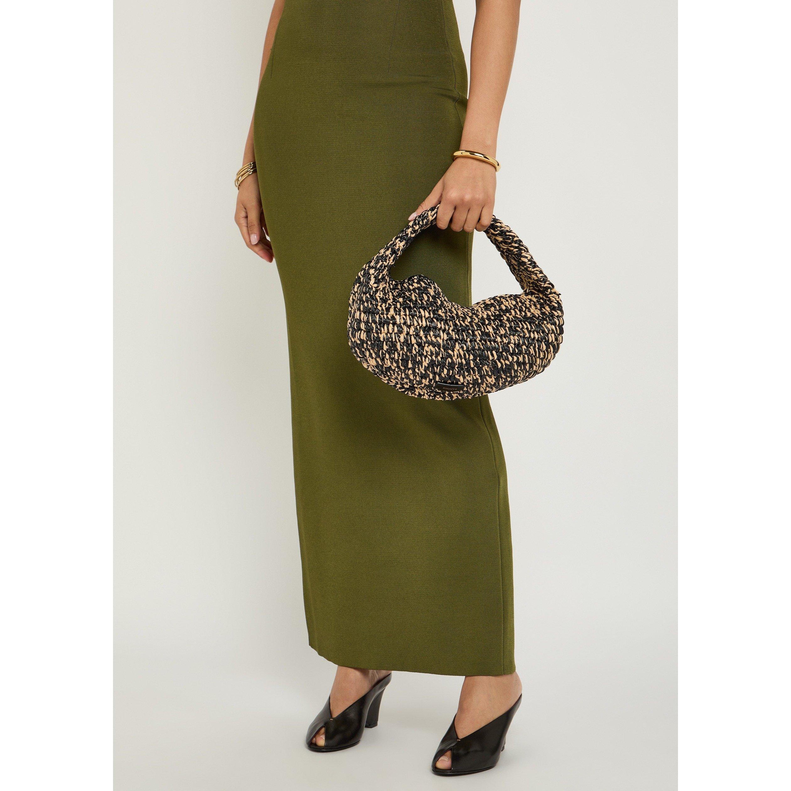 BLACK AND WHITE - Khaite - Women's Olivia Raffia Shoulder Bag - 3