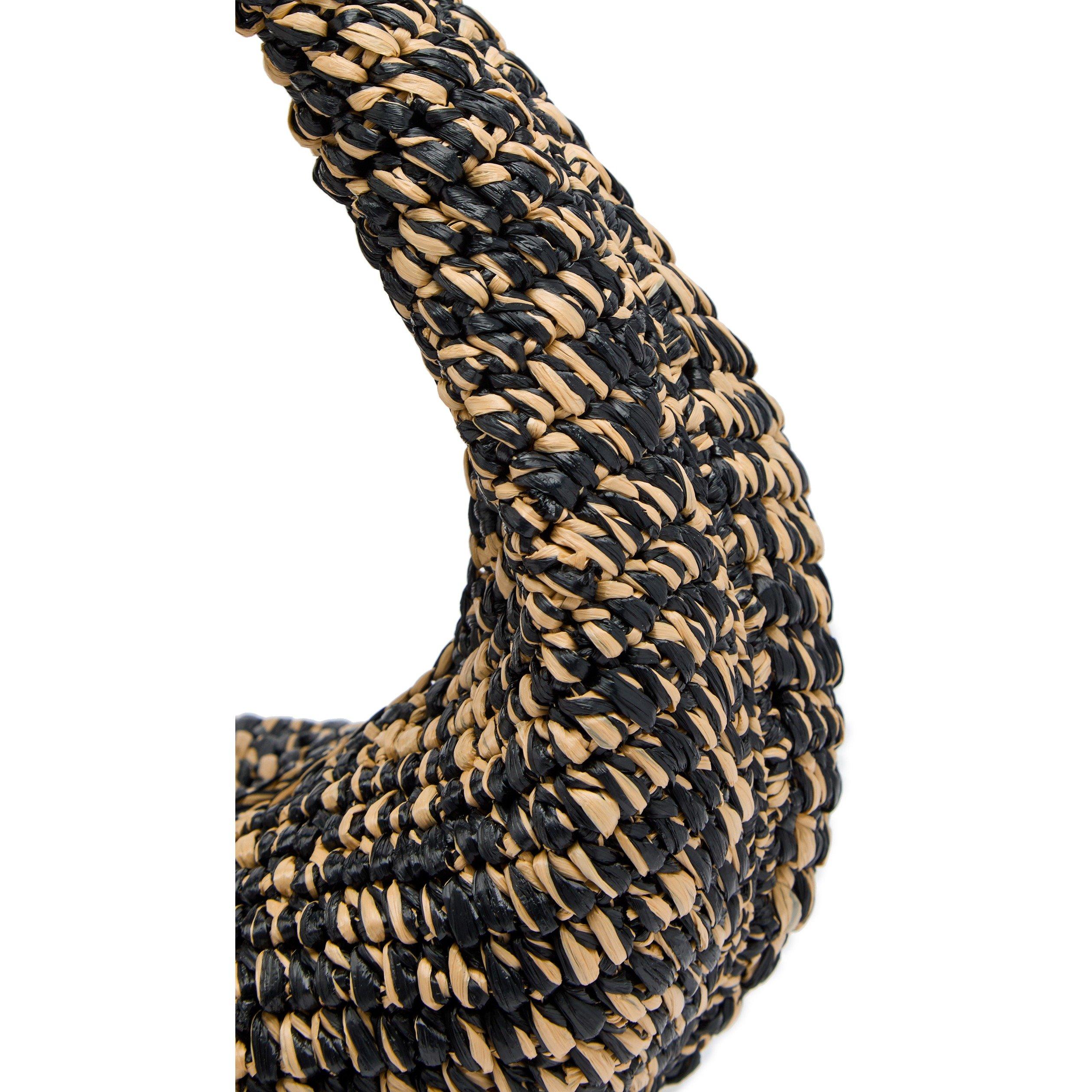 BLACK AND WHITE - Khaite - Women's Olivia Raffia Shoulder Bag - 4