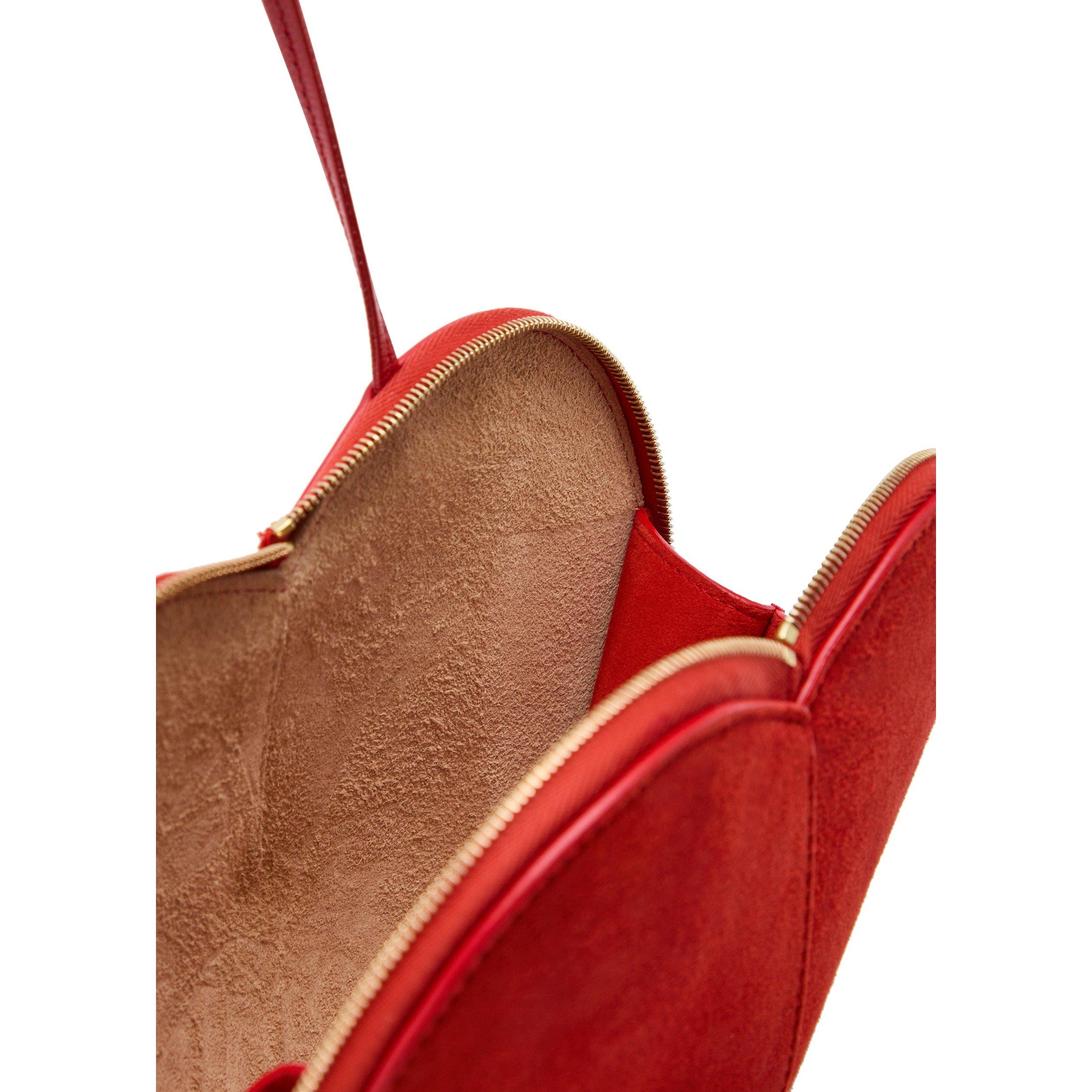 ORANGE - Alaia - Women's Le Coeur Suede Cross Body Bag - 5