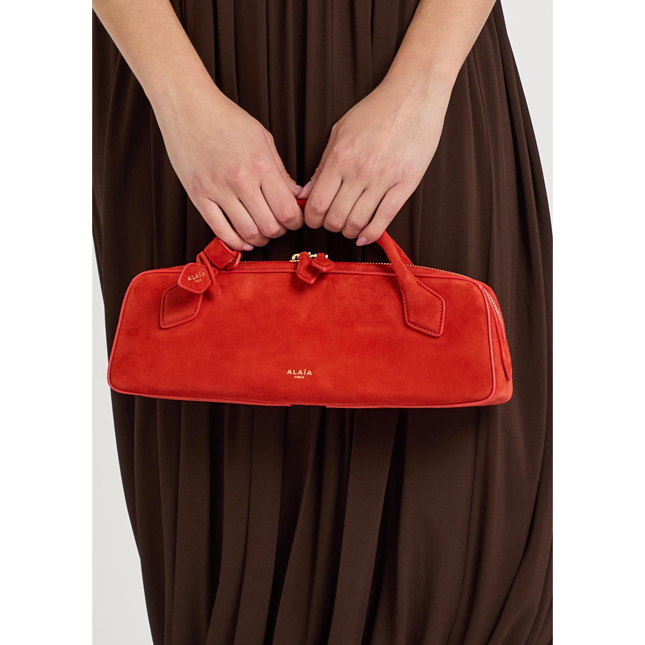 ORANGE - Alaia - LE TECKEL SUEDE CLUTCH - 3