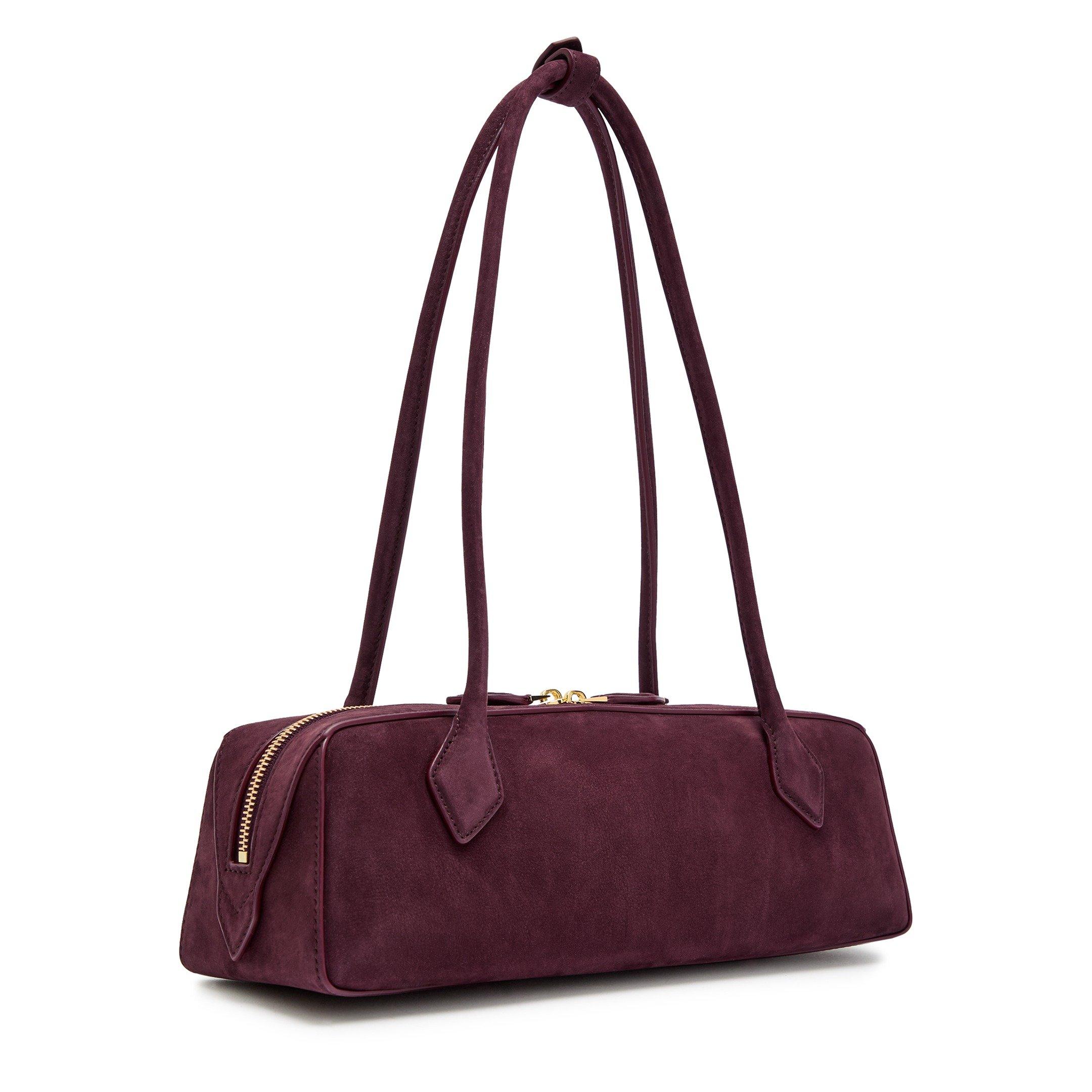 DARK BROWN - Alaia - LE TECKEL SUEDE MEDIUM BAG - 2