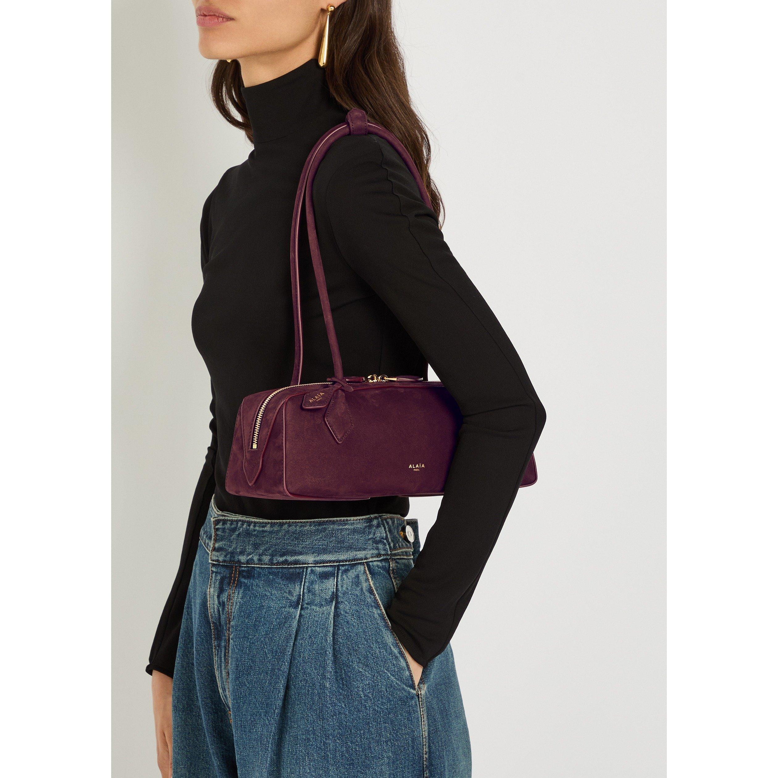 DARK BROWN - Alaia - LE TECKEL SUEDE MEDIUM BAG - 3