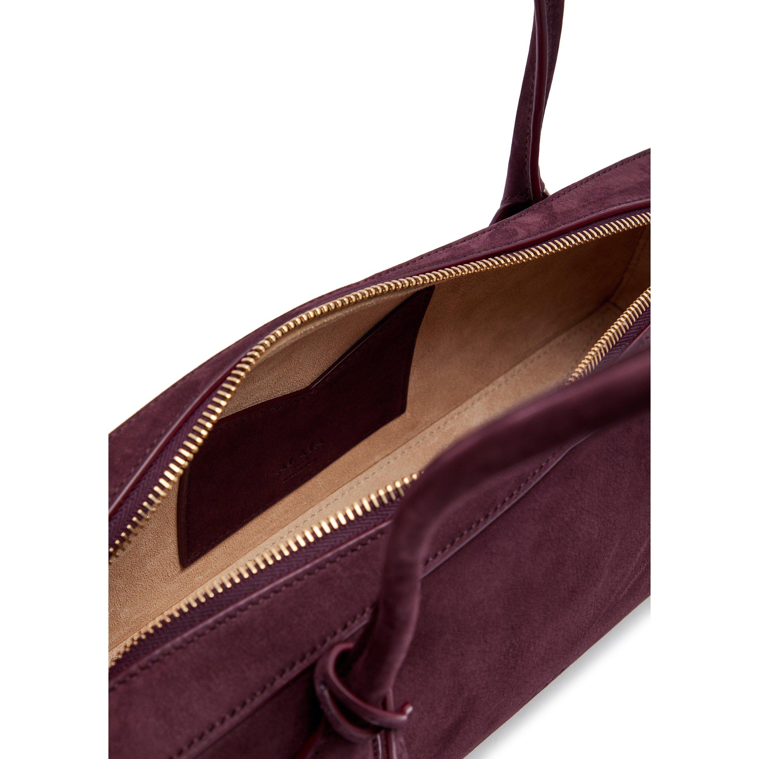 DARK BROWN - Alaia - LE TECKEL SUEDE MEDIUM BAG - 5