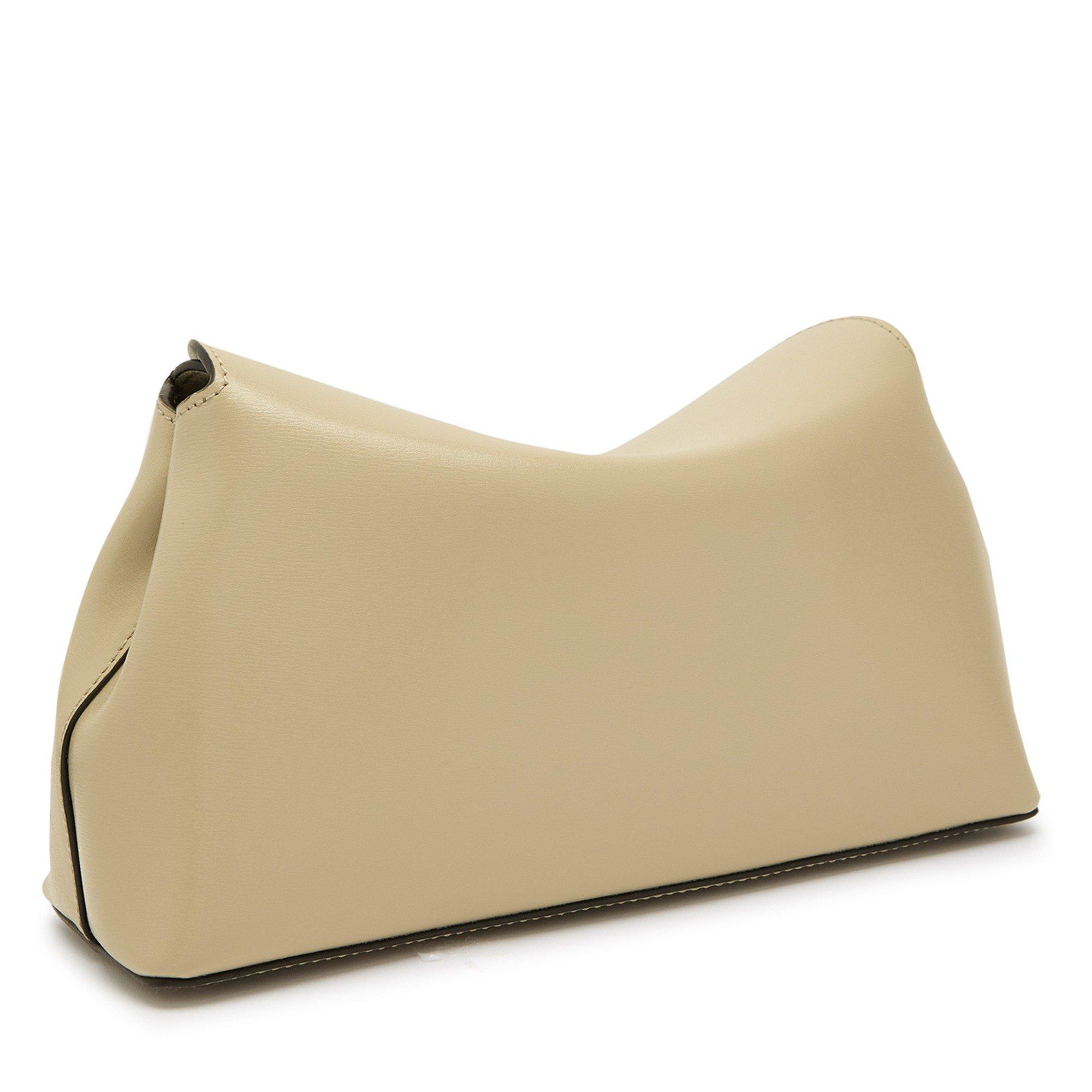 CREAM - Toteme - T-LOCK LEATHER CLUTCH - 2