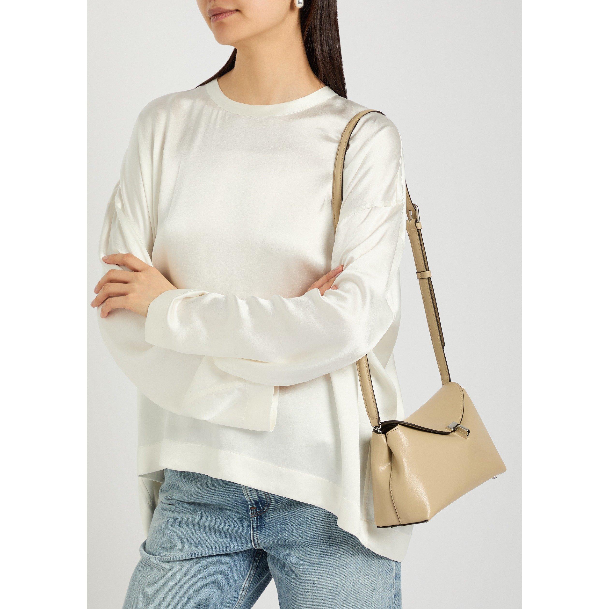 CREAM - Toteme - T-LOCK LEATHER CLUTCH - 3