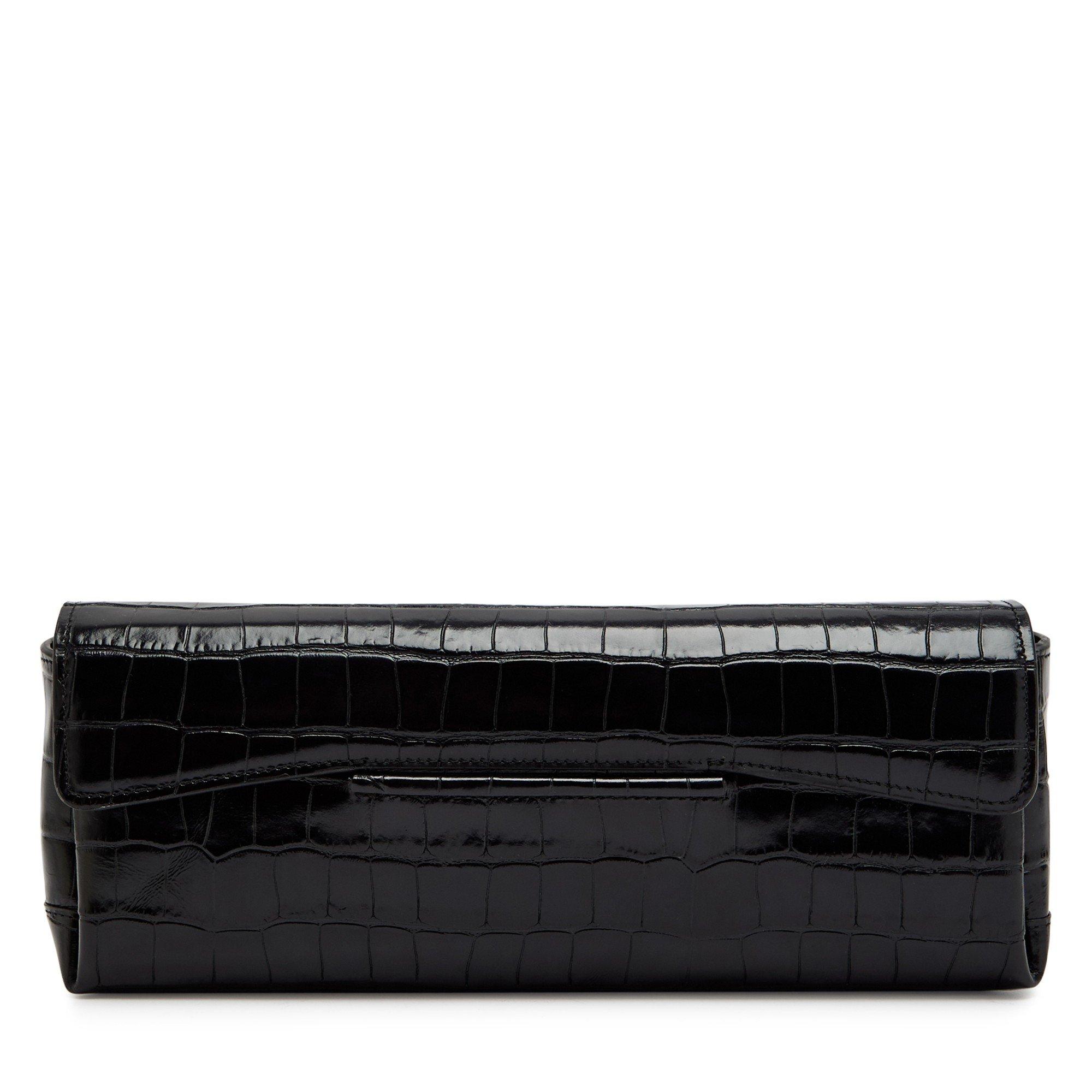 BLACK - Toteme - SOFT CROCO-EMBOSSED T-CLUTCH - 1