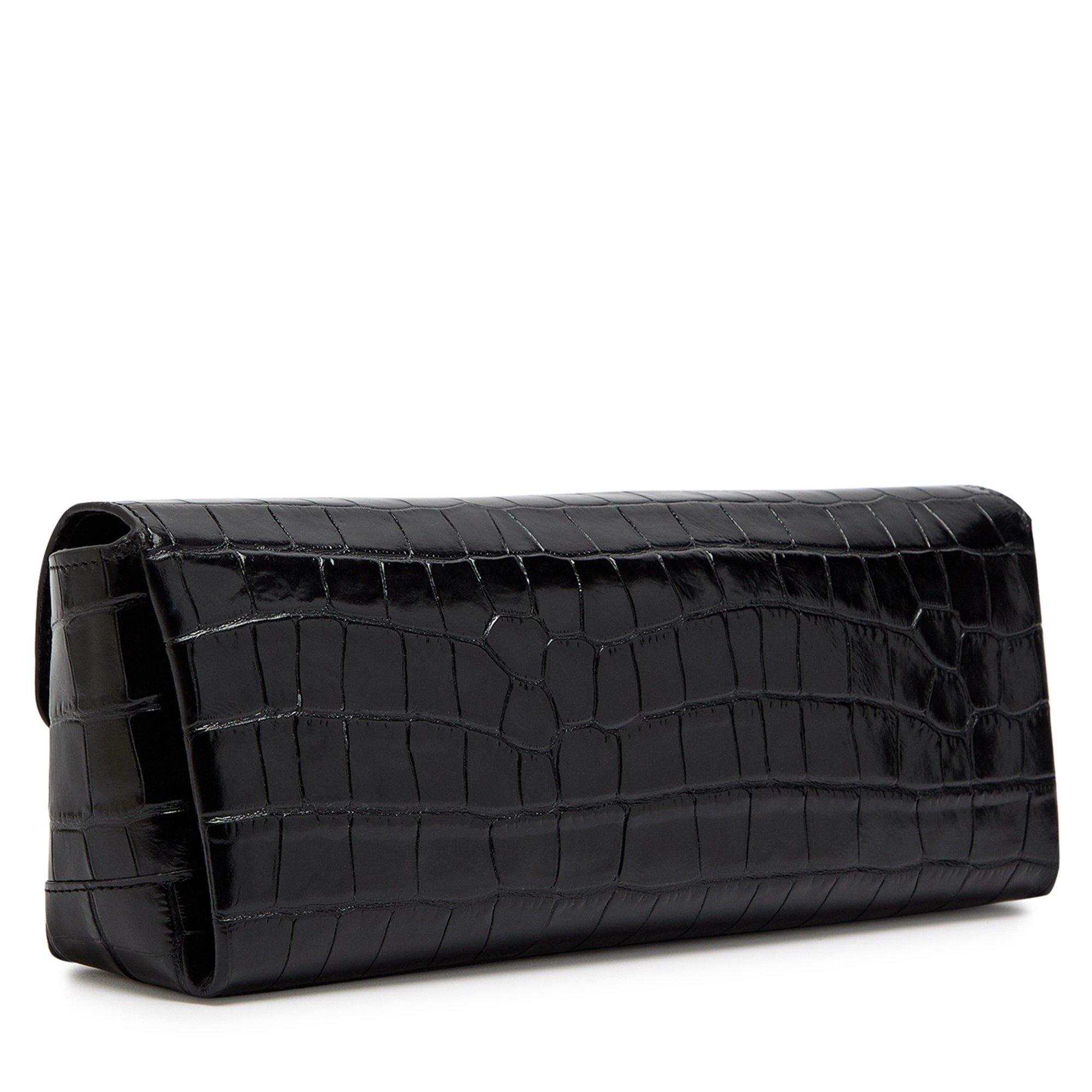 BLACK - Toteme - SOFT CROCO-EMBOSSED T-CLUTCH - 2