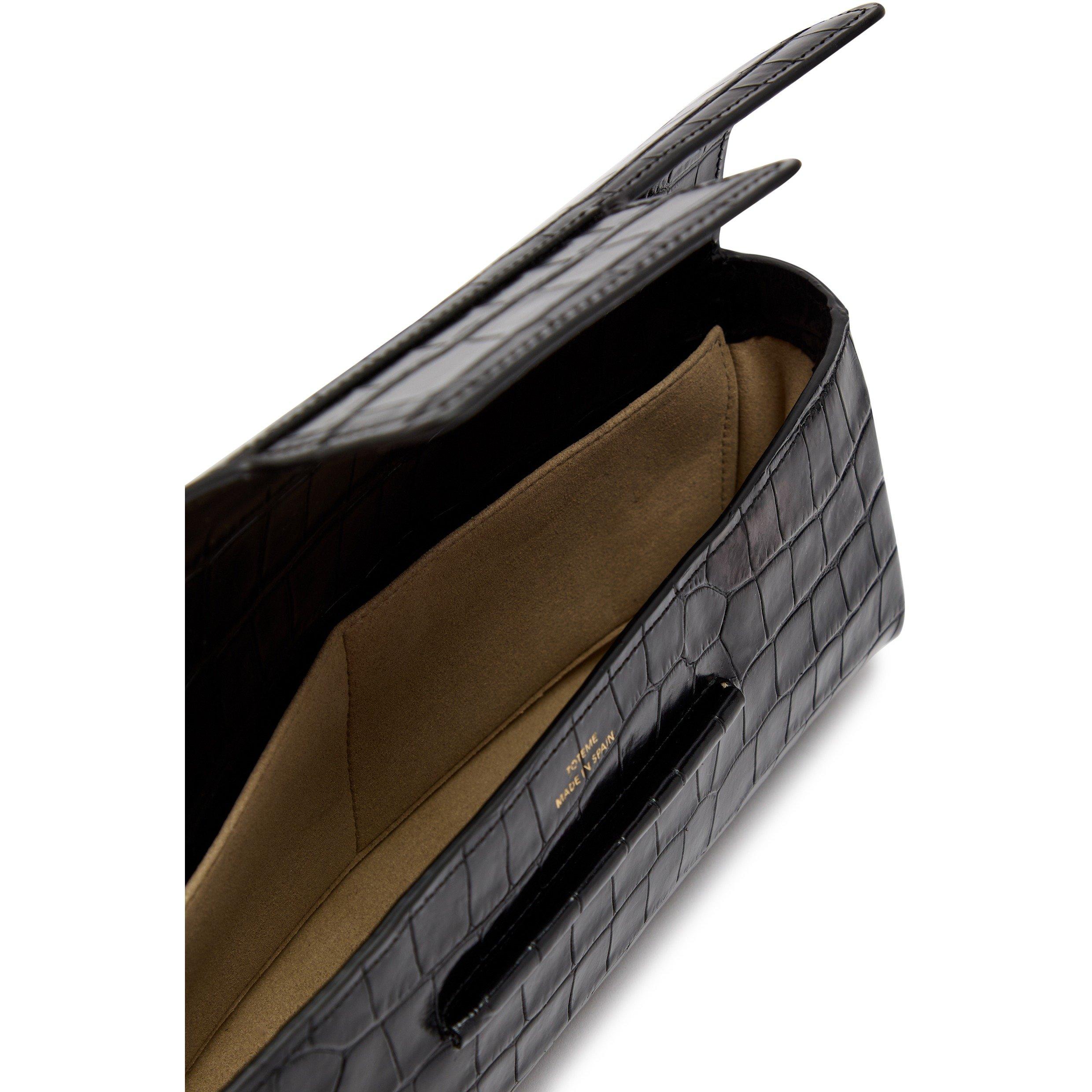 BLACK - Toteme - SOFT CROCO-EMBOSSED T-CLUTCH - 5