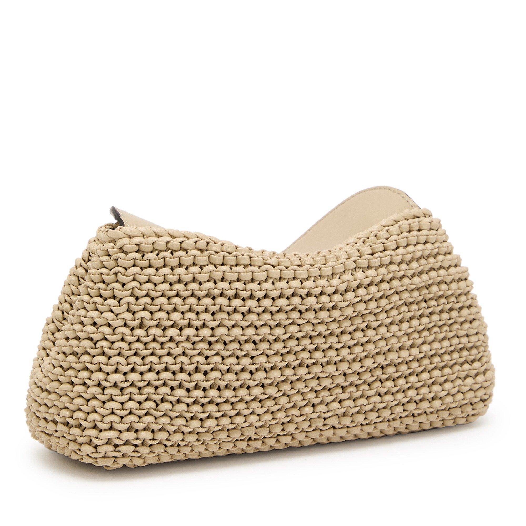 CREAM - Toteme - MINI T-LOCK WOVEN-LEATHER CLUT - 2