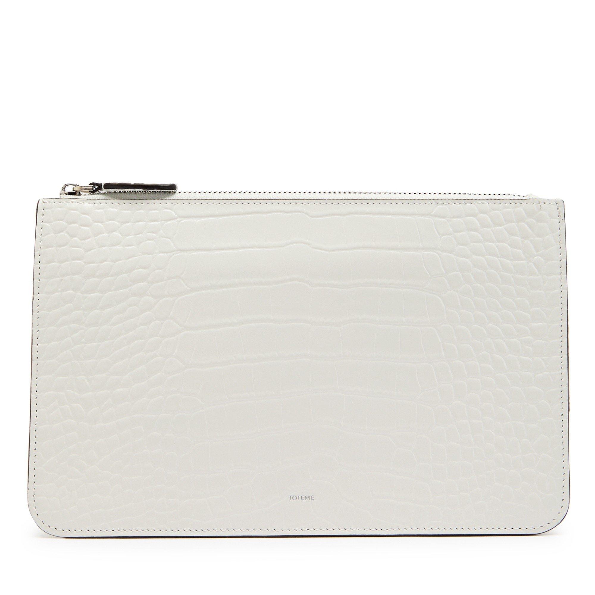 WHITE - Toteme - THREEFOLD CROCO-EMBOSSED CLUTC