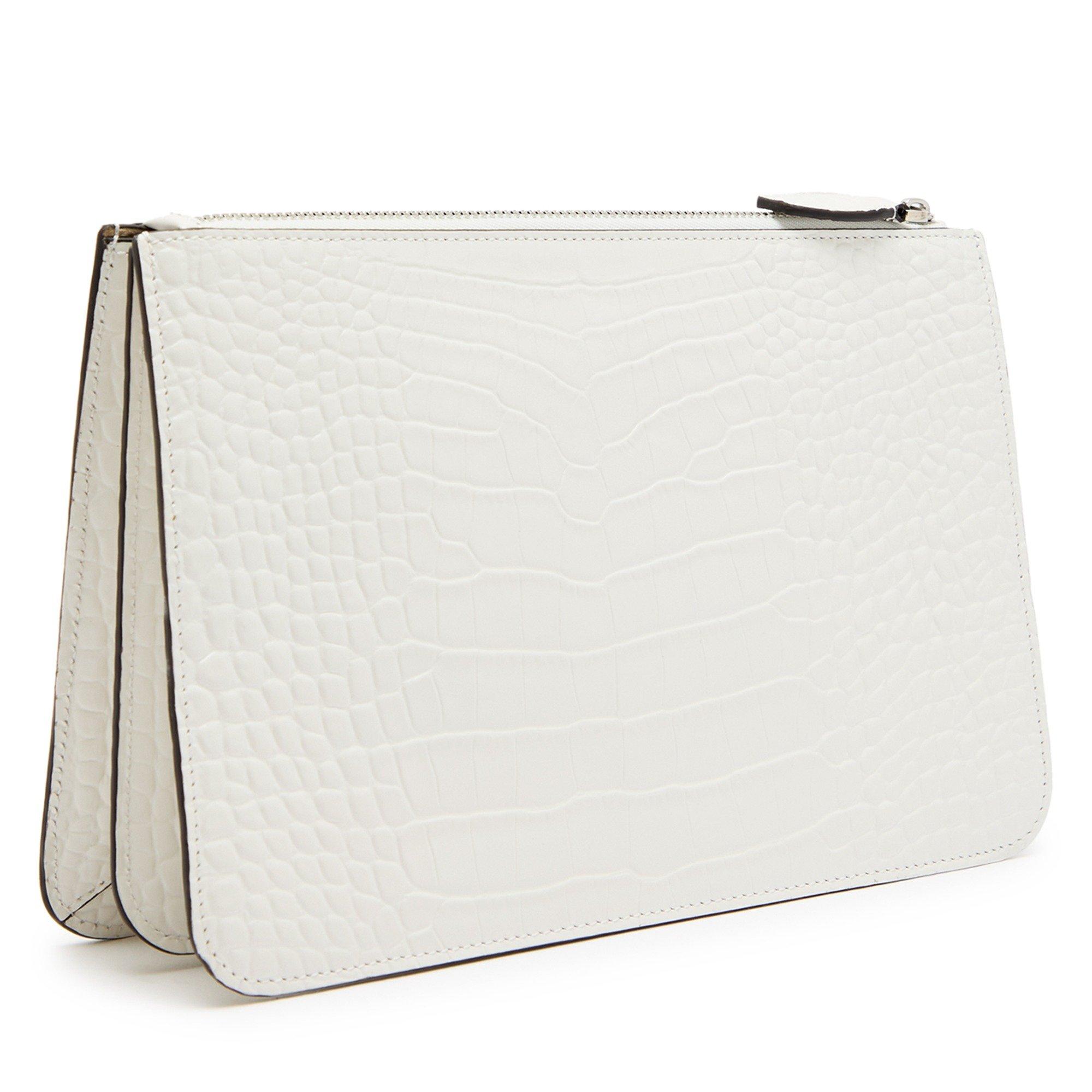 WHITE - Toteme - THREEFOLD CROCO-EMBOSSED CLUTC - 2