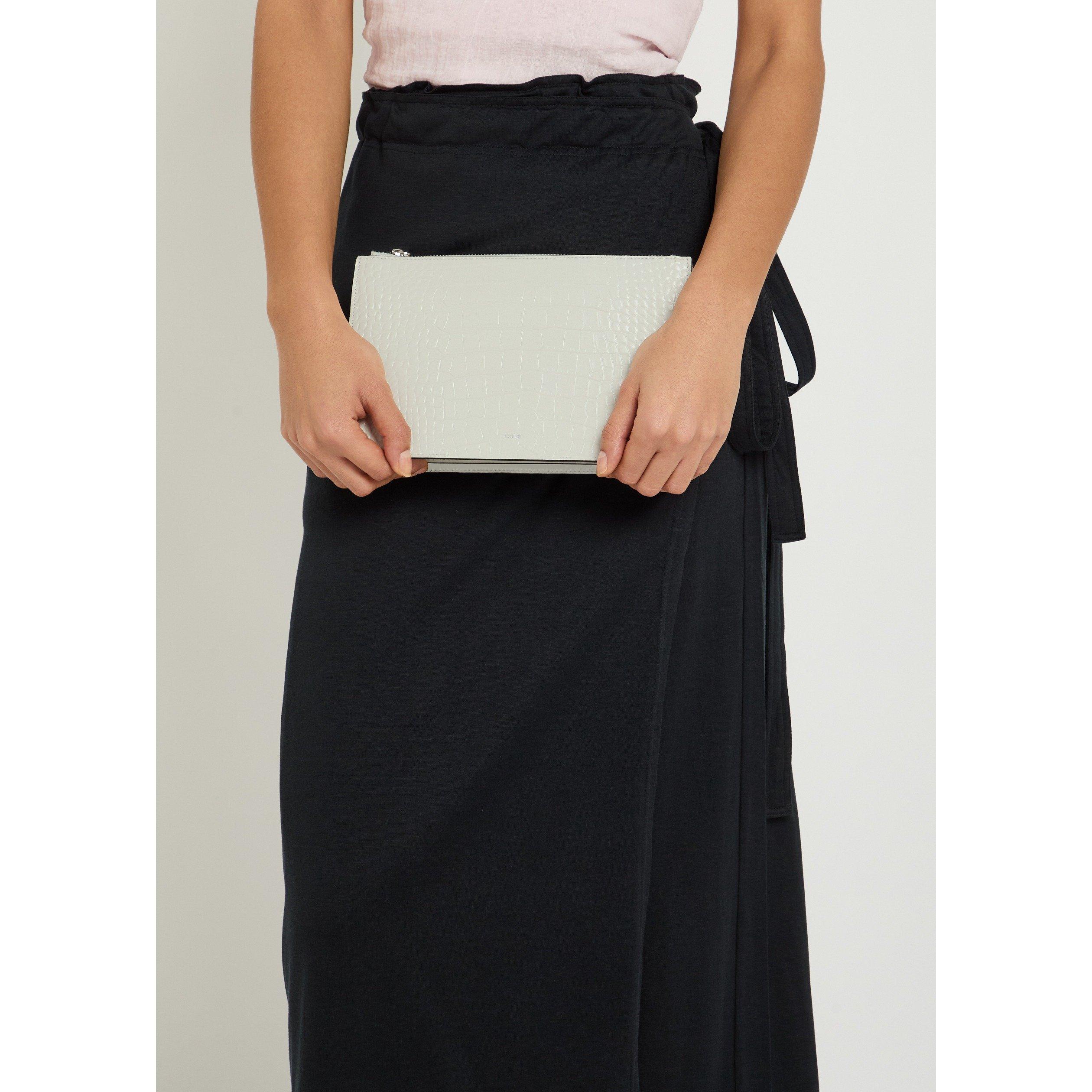 WHITE - Toteme - THREEFOLD CROCO-EMBOSSED CLUTC - 3