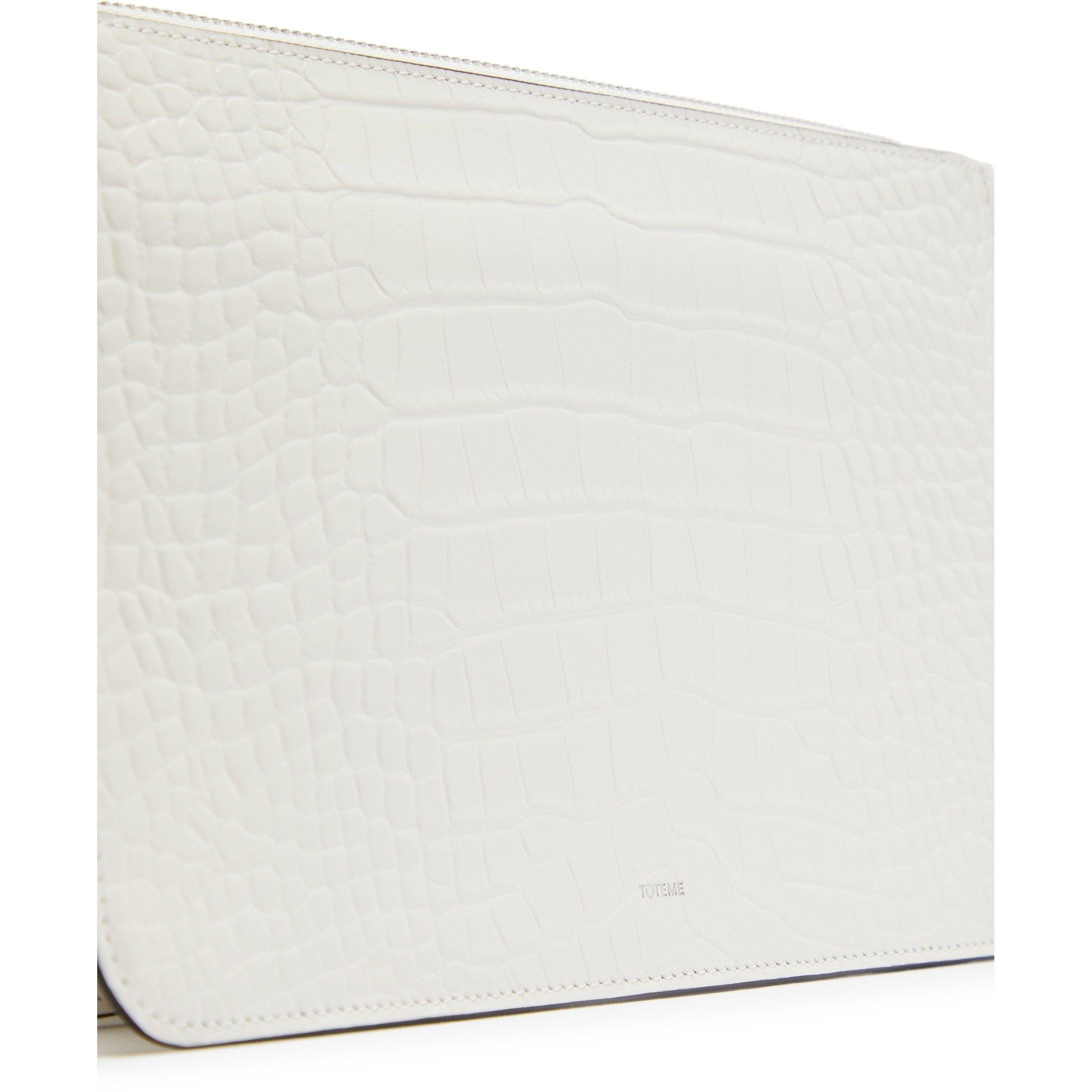 WHITE - Toteme - THREEFOLD CROCO-EMBOSSED CLUTC - 4