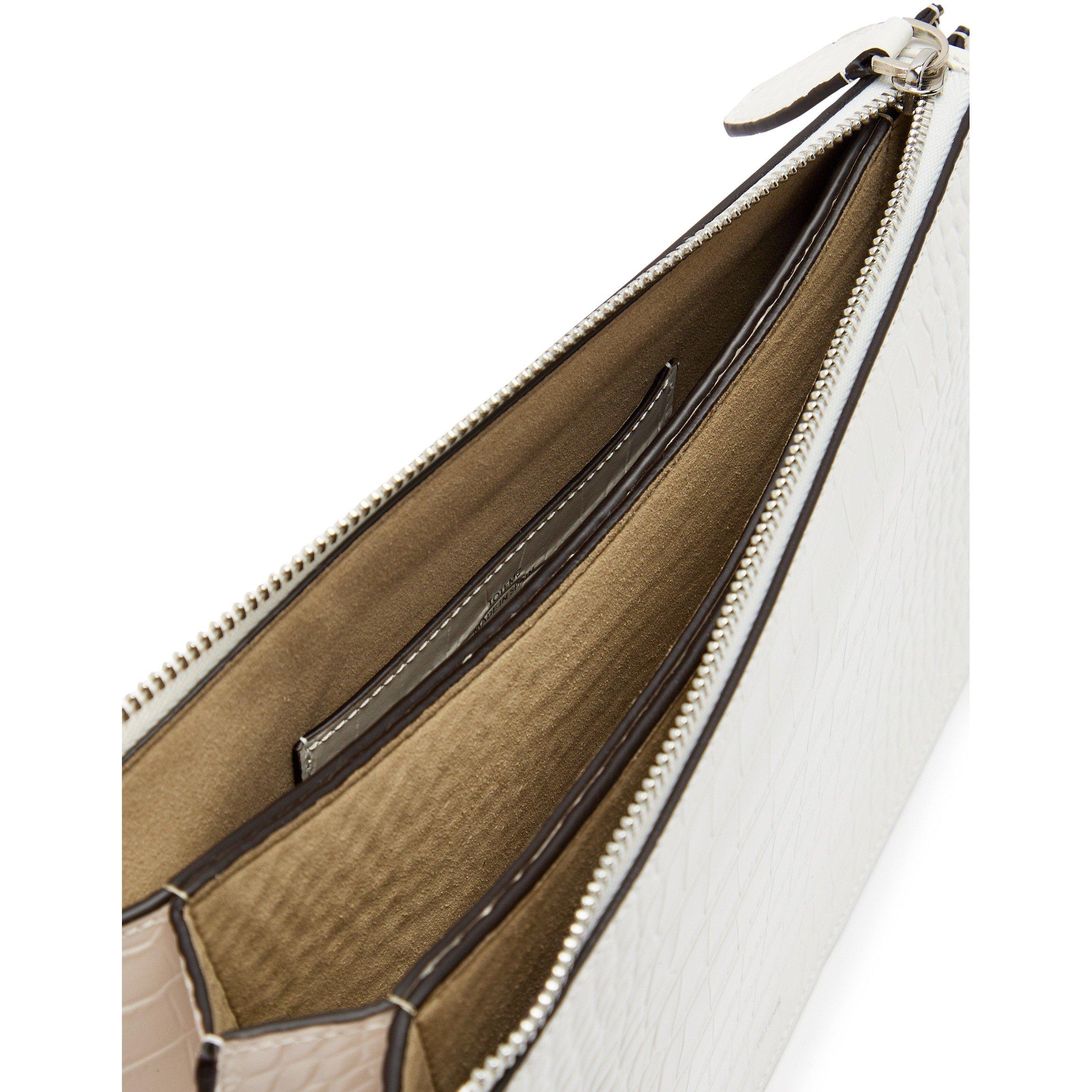 WHITE - Toteme - THREEFOLD CROCO-EMBOSSED CLUTC - 5