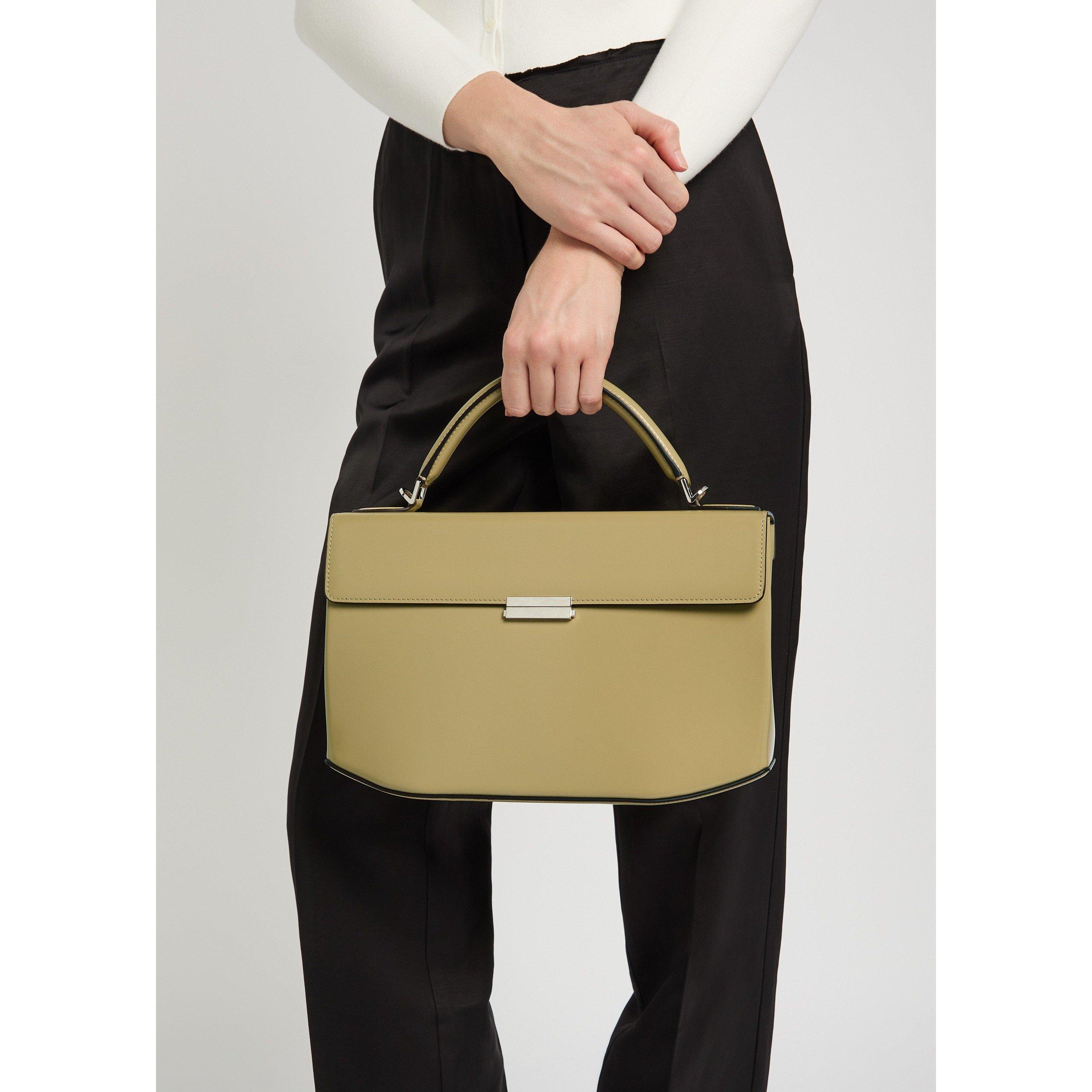 BEIGE - Toteme - BOX POLISHED-LEATHER TOP HANDL - 3