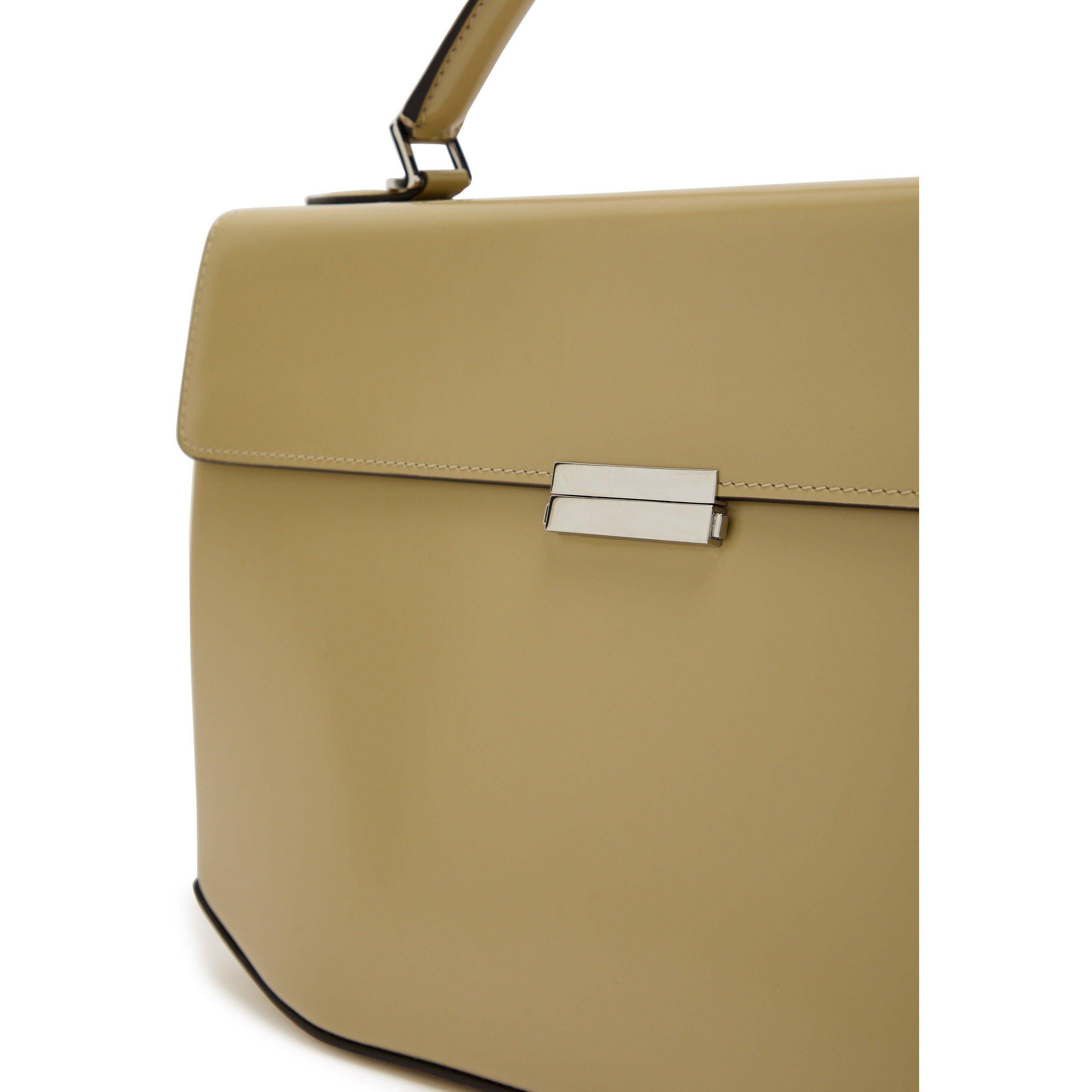 BEIGE - Toteme - BOX POLISHED-LEATHER TOP HANDL - 4