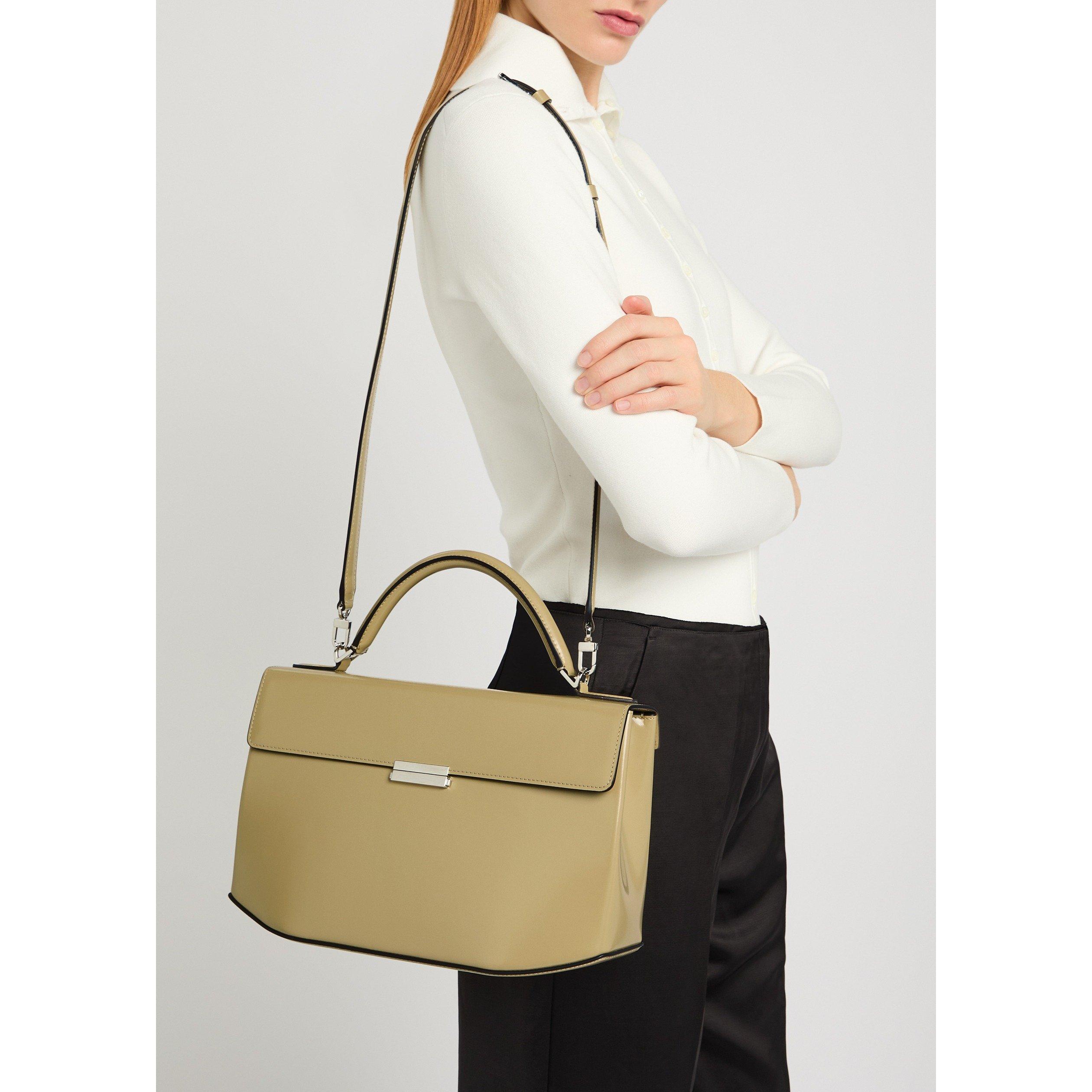 BEIGE - Toteme - BOX POLISHED-LEATHER TOP HANDL - 6