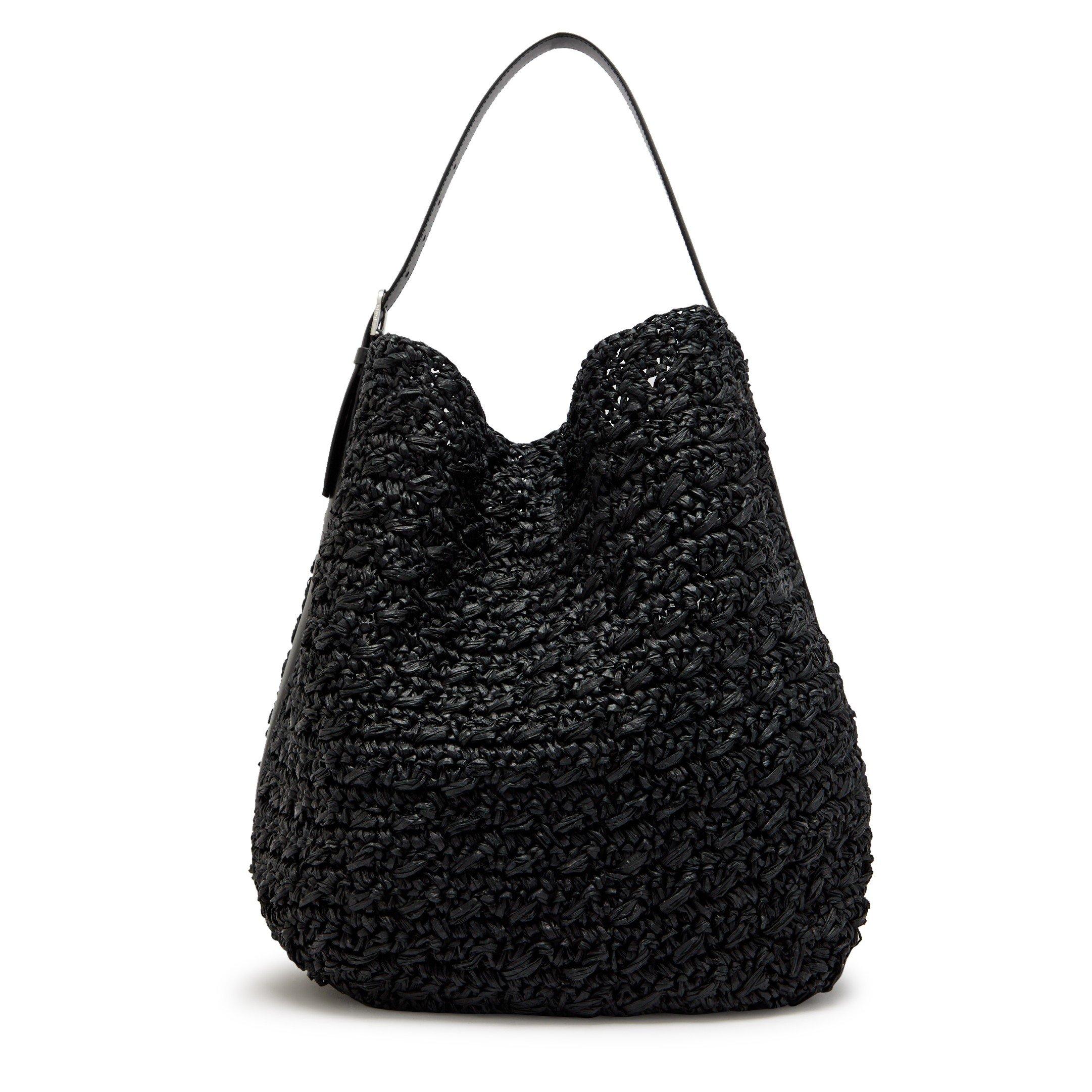 Women's Belted Raffia Tote