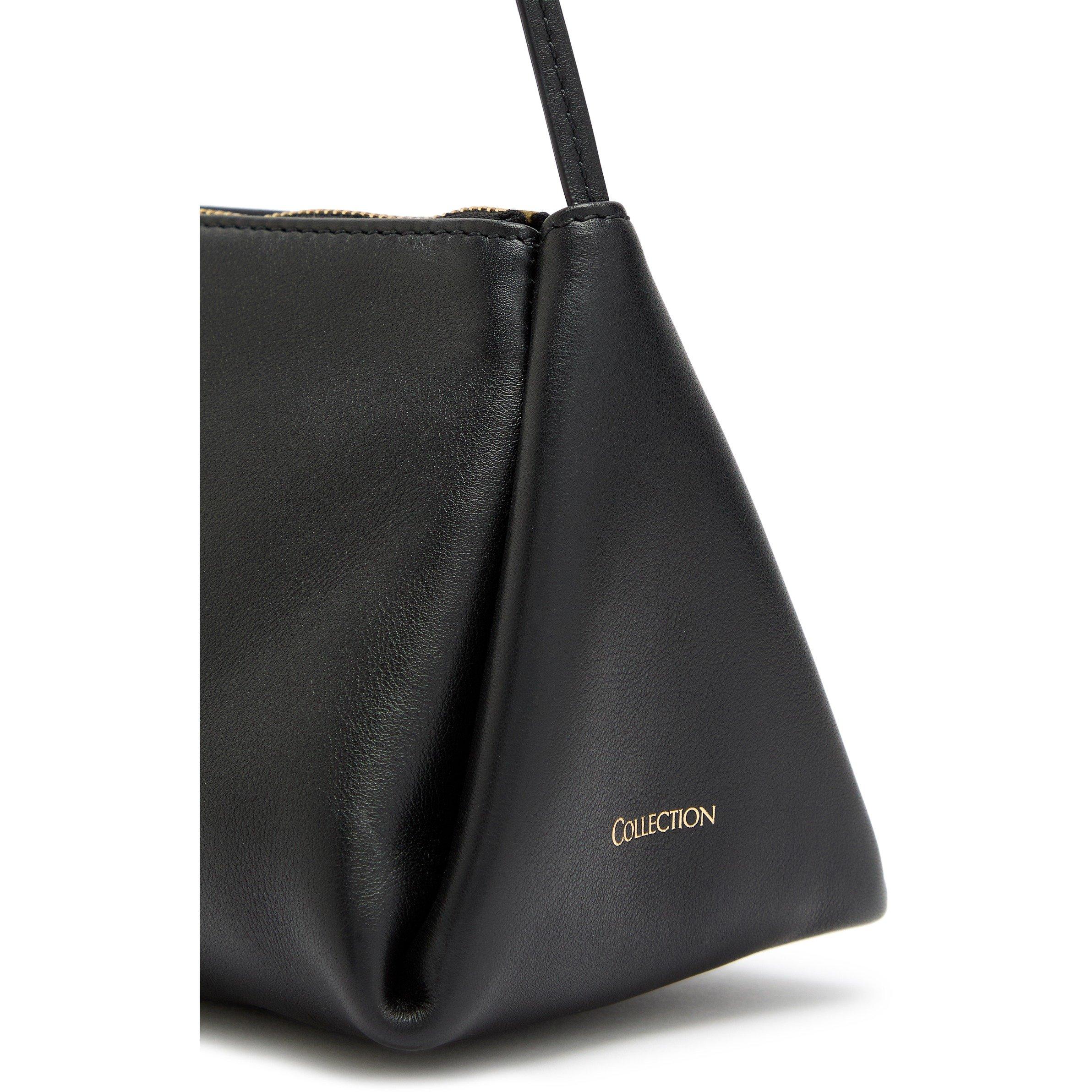 BLACK - Calvin Klein - Women's Aurelis Leather Shoulder Bag - 4