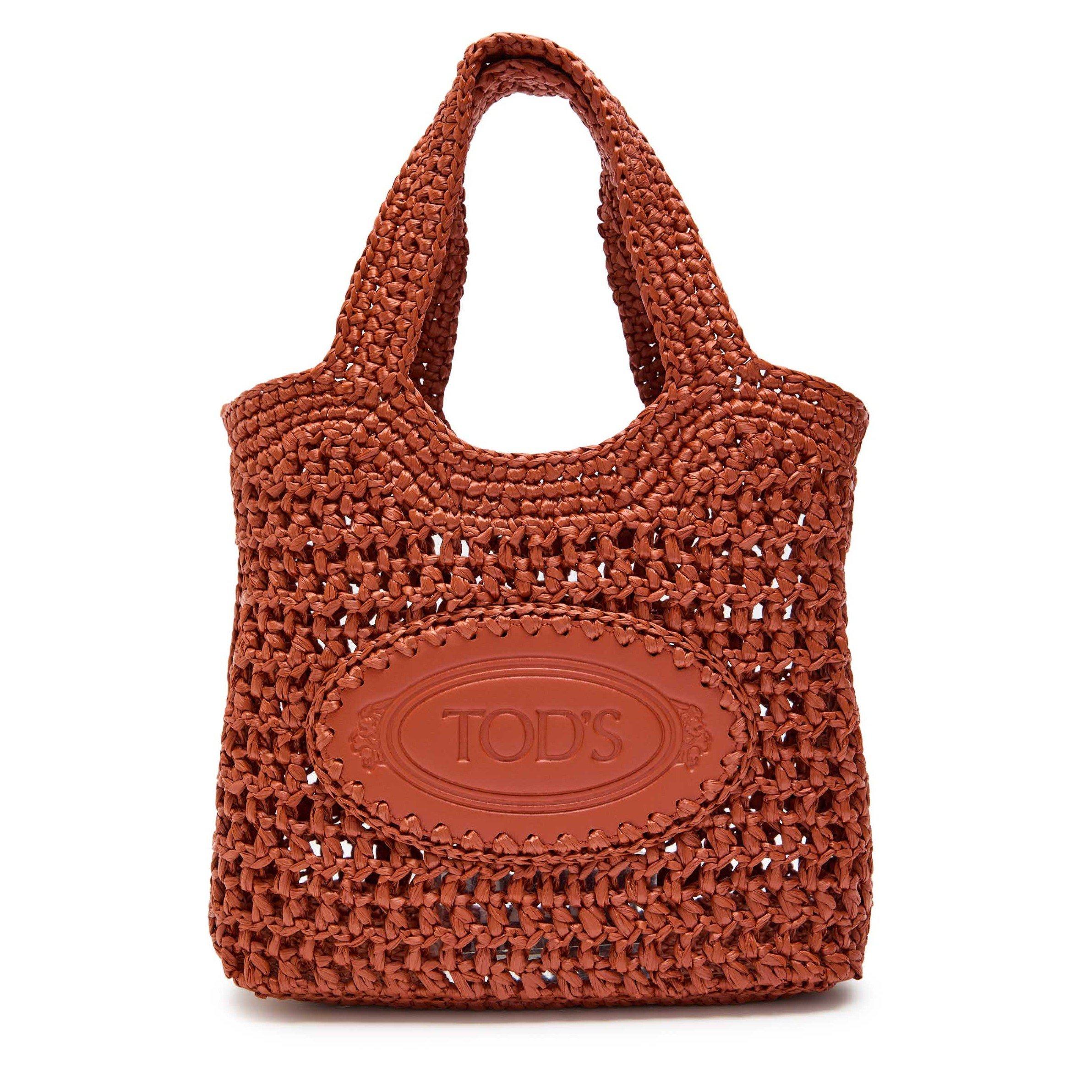 TERRACOTTA - Tods - MANICI MINI RAFFIA BAG - 1