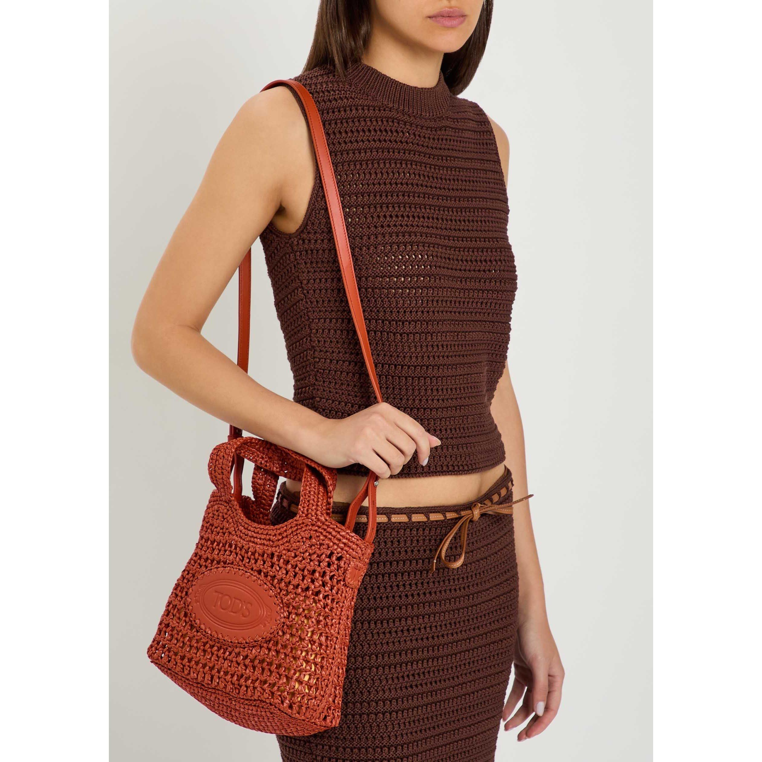 TERRACOTTA - Tods - MANICI MINI RAFFIA BAG - 3