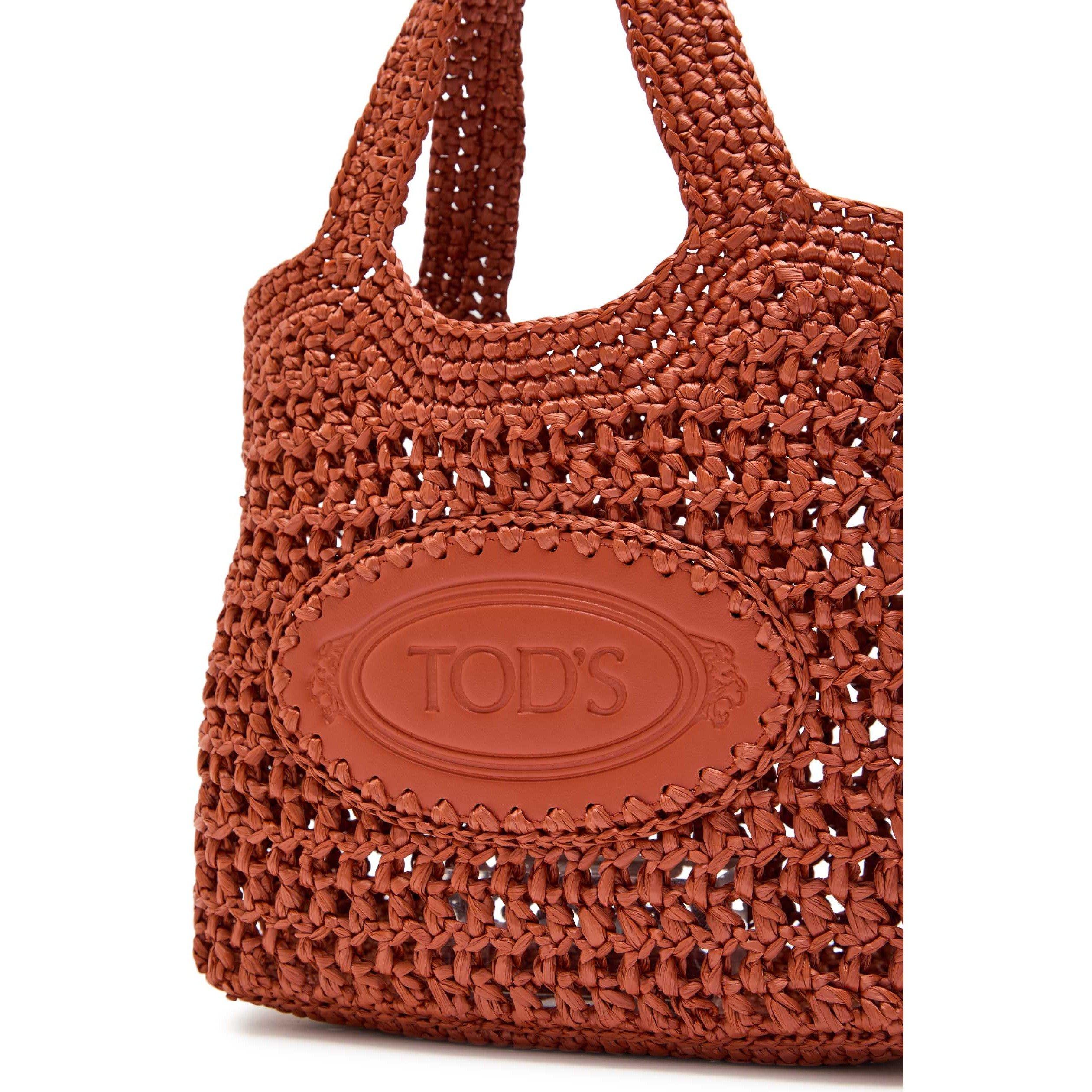 TERRACOTTA - Tods - MANICI MINI RAFFIA BAG - 4