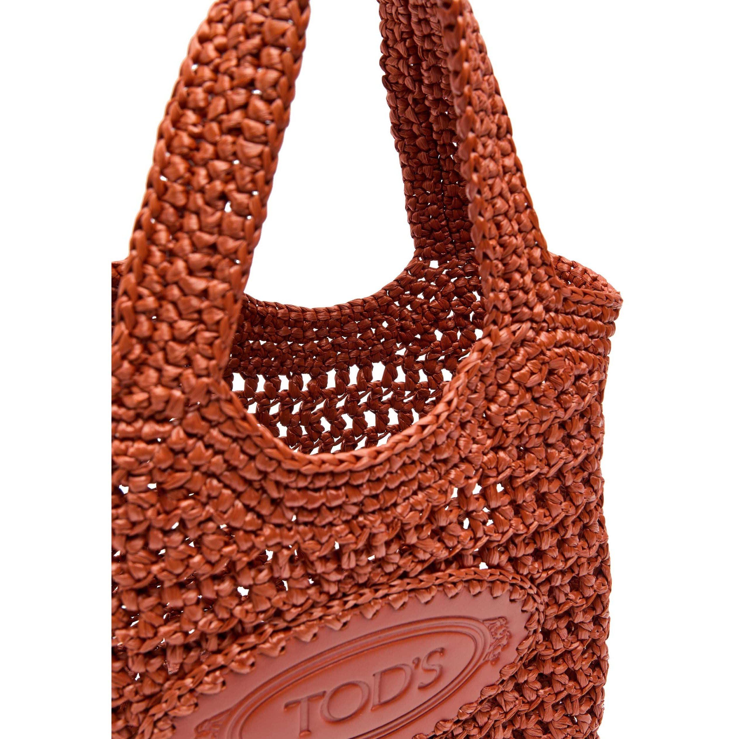TERRACOTTA - Tods - MANICI MINI RAFFIA BAG - 5