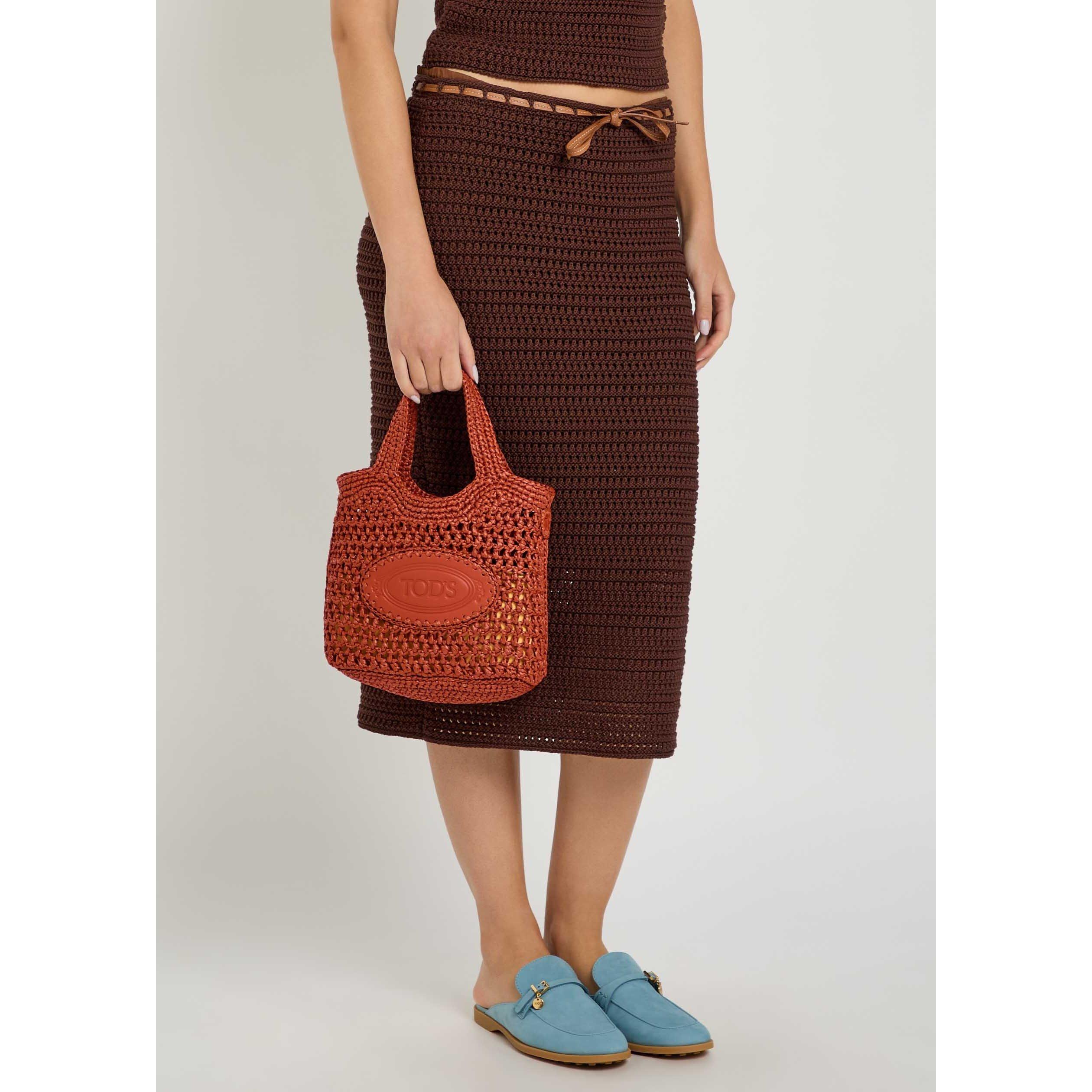 TERRACOTTA - Tods - MANICI MINI RAFFIA BAG - 6