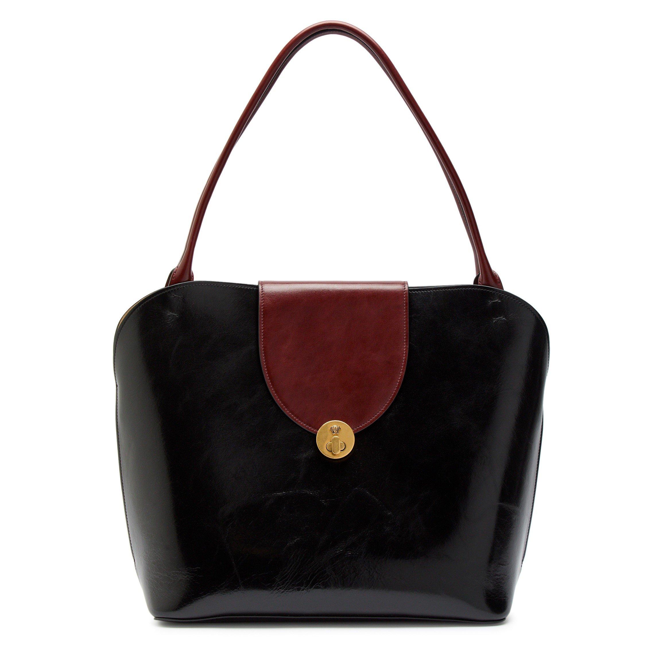 BLACK - Versace - HANDLE LEATHER LARGE TOTE - 1