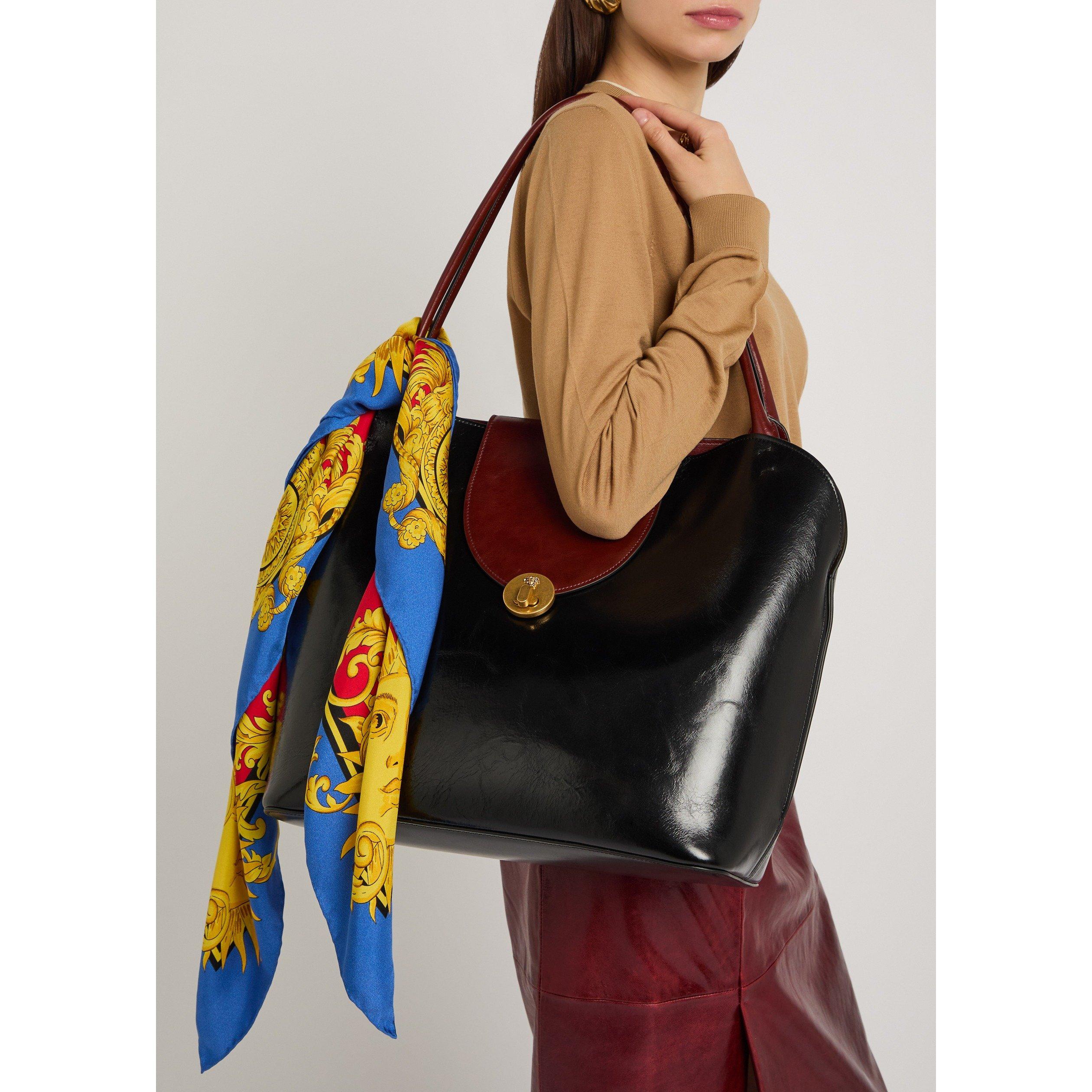 BLACK - Versace - HANDLE LEATHER LARGE TOTE - 6