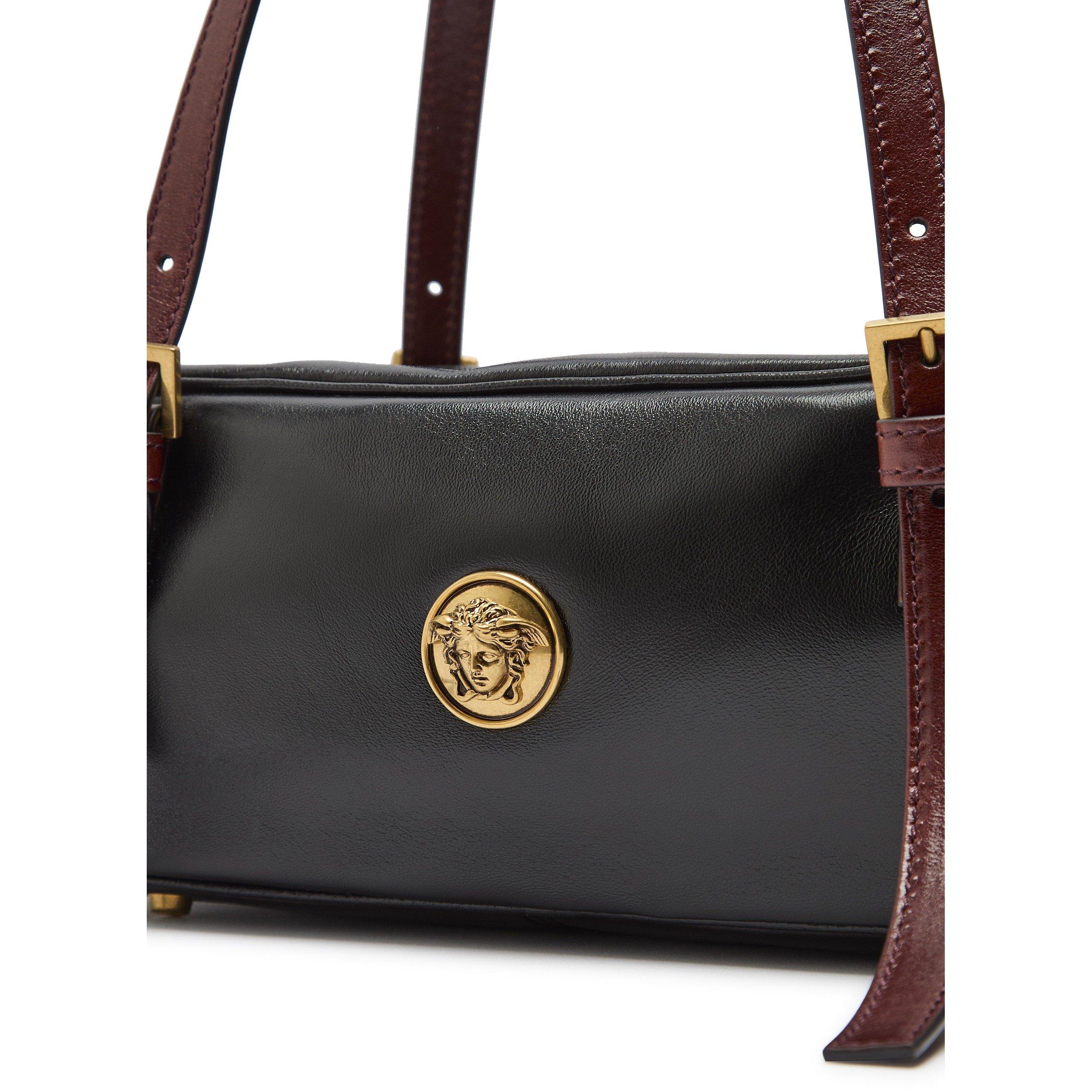 BLACK - Versace - LEATHER SMALL SHOULDER BAG - 4