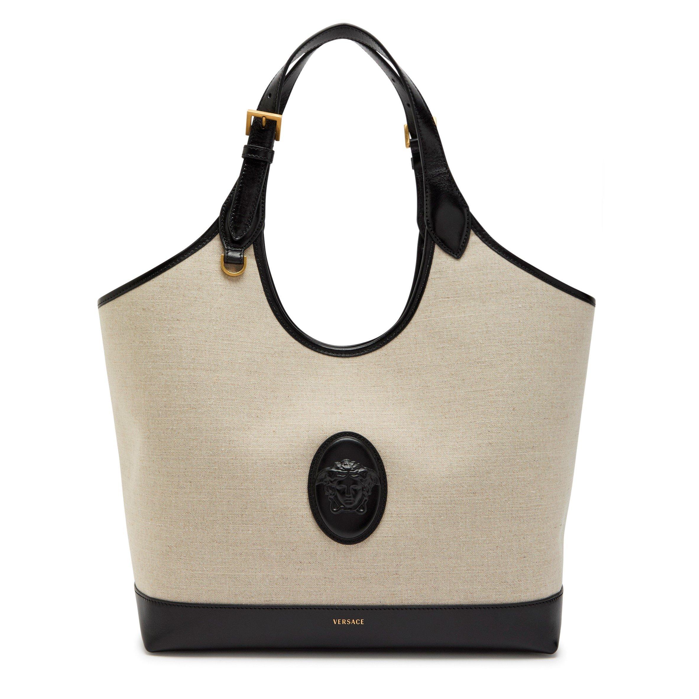 BLACK - Versace - CANVAS LARGE TOTE