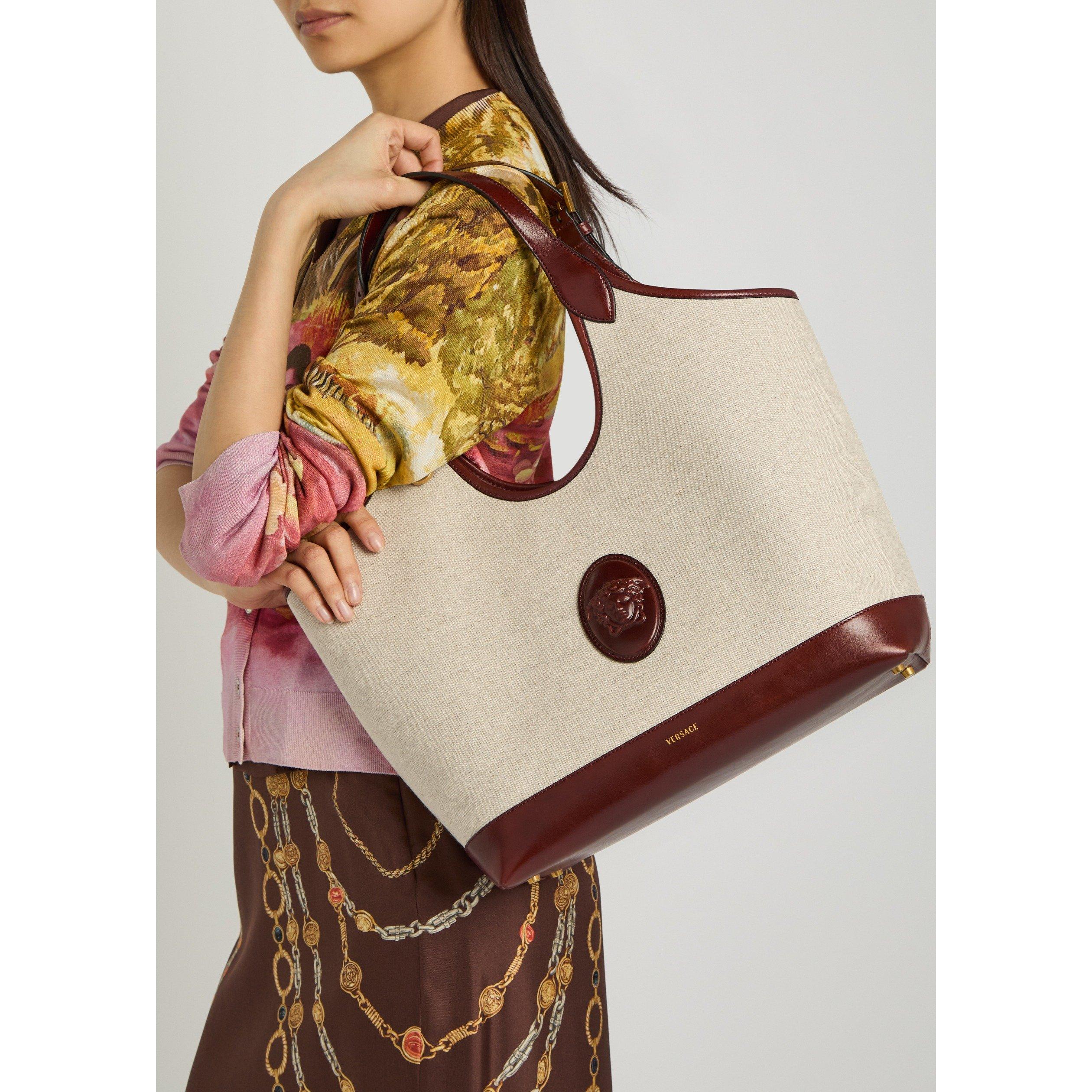 BEIGE - Versace - CANVAS LARGE TOTE - 3