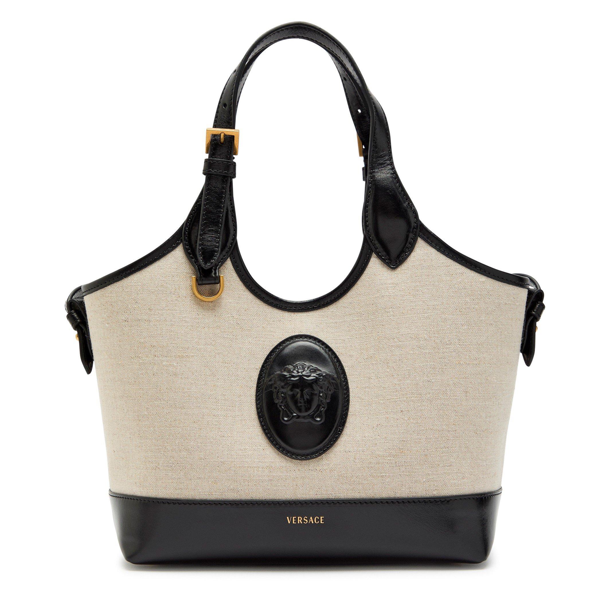 BLACK - Versace - CANVAS SMALL TOTE - 1