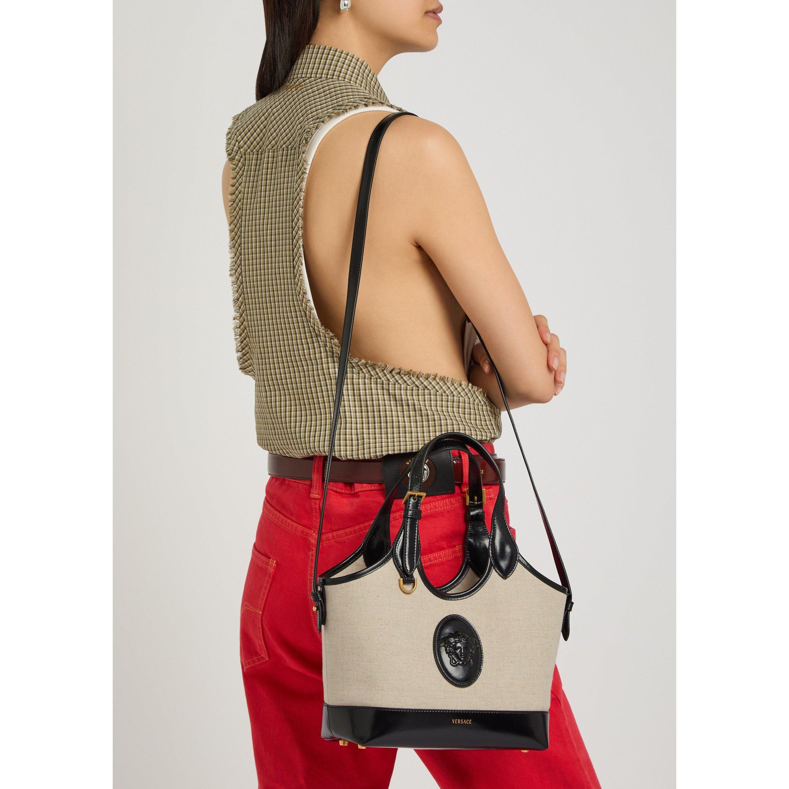 BLACK - Versace - CANVAS SMALL TOTE - 3