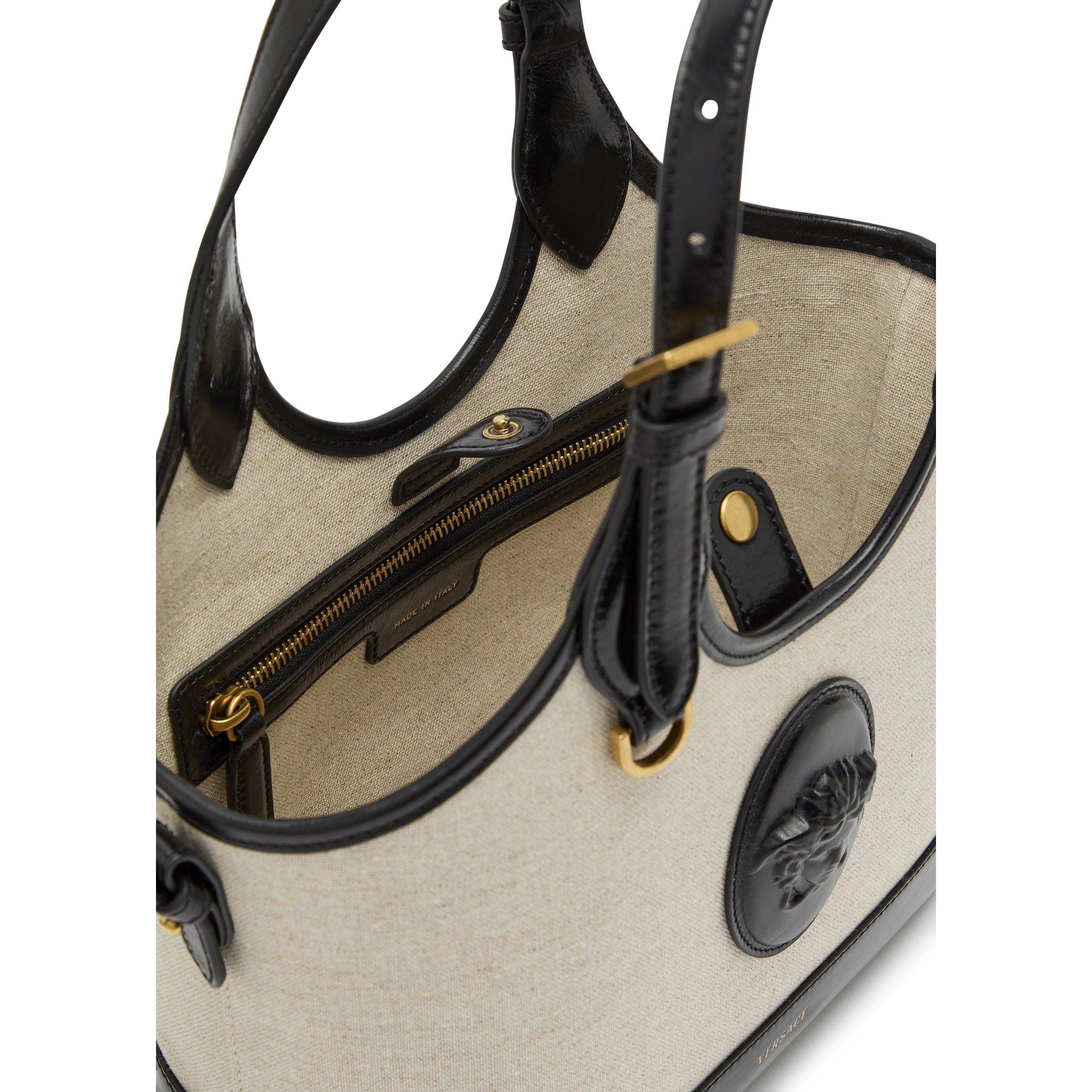 BLACK - Versace - CANVAS SMALL TOTE - 5