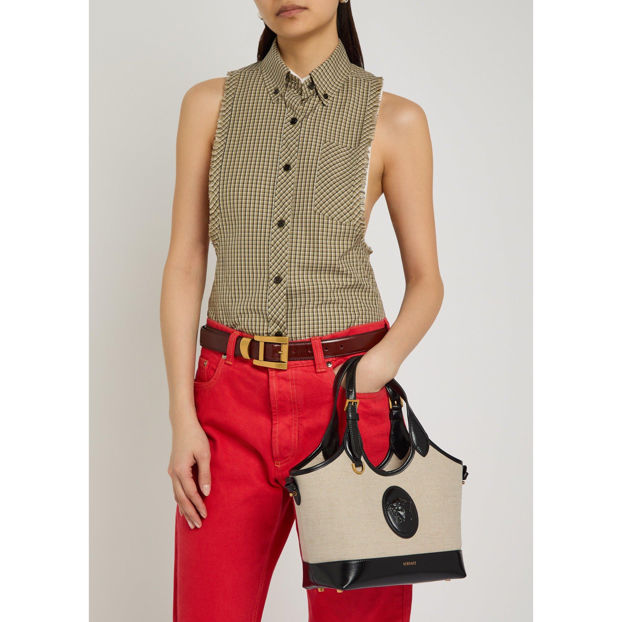 BLACK - Versace - CANVAS SMALL TOTE - 6