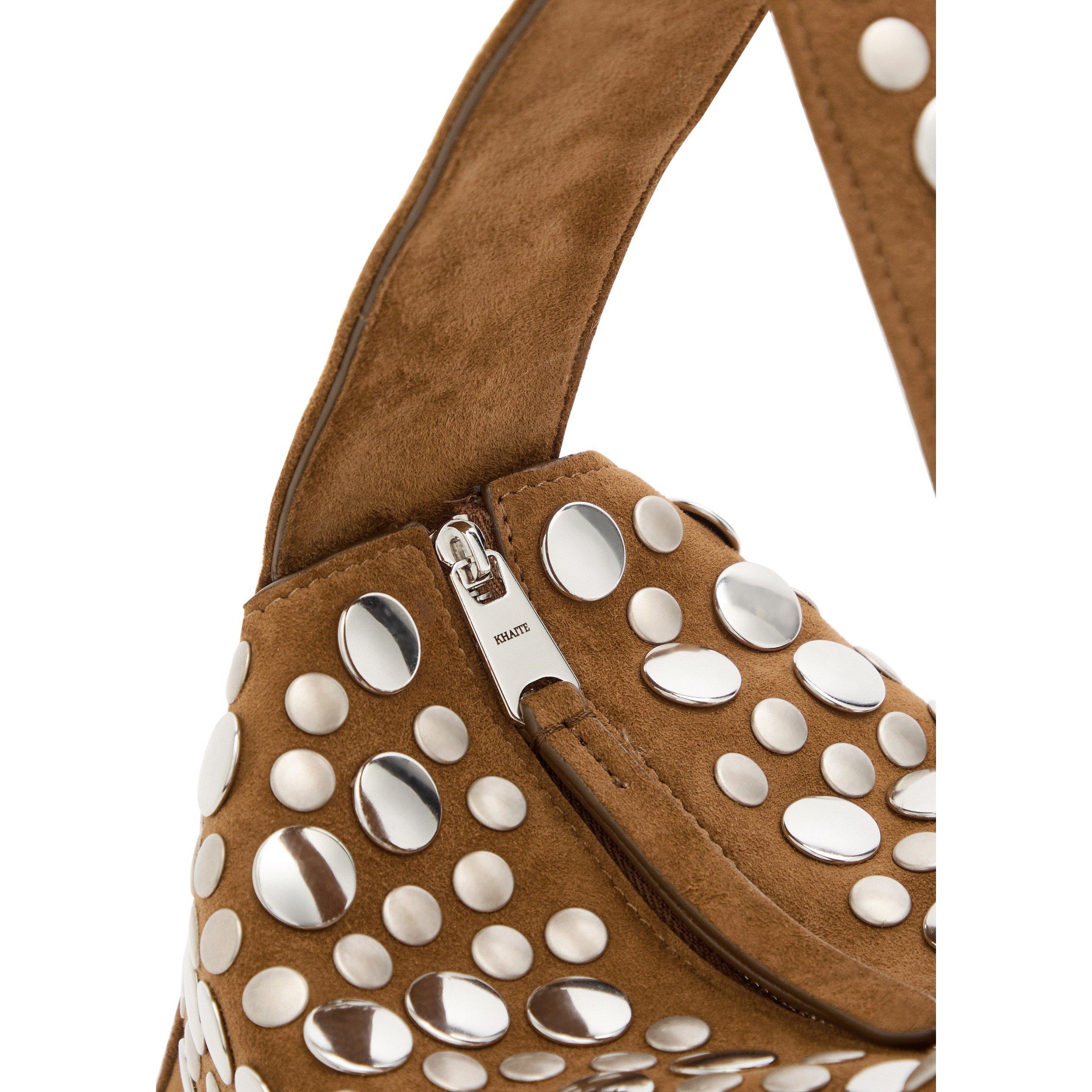 BROWN - Khaite - ELENA SMALL HANDBAG W/ SILVER - 4