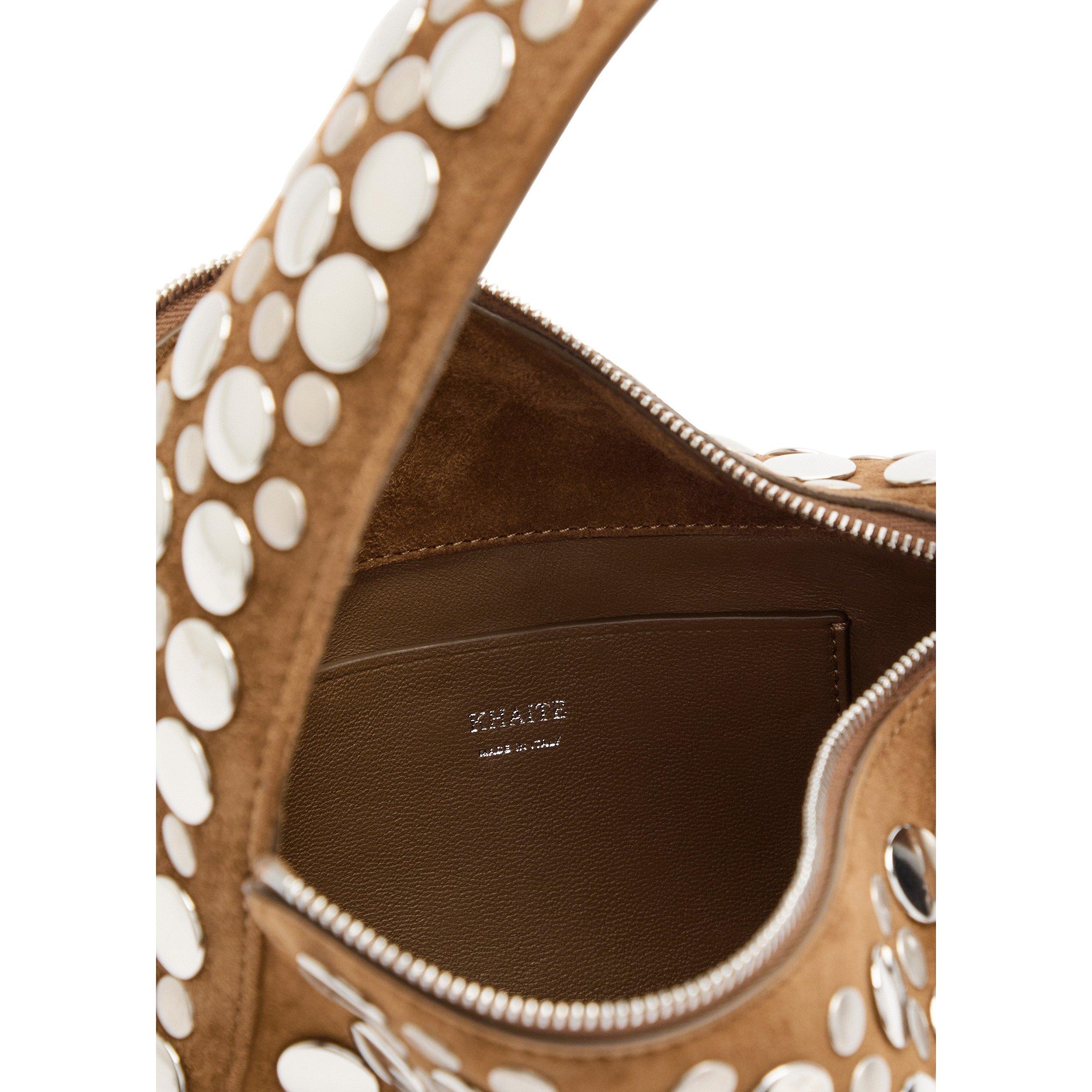 BROWN - Khaite - ELENA SMALL HANDBAG W/ SILVER - 5