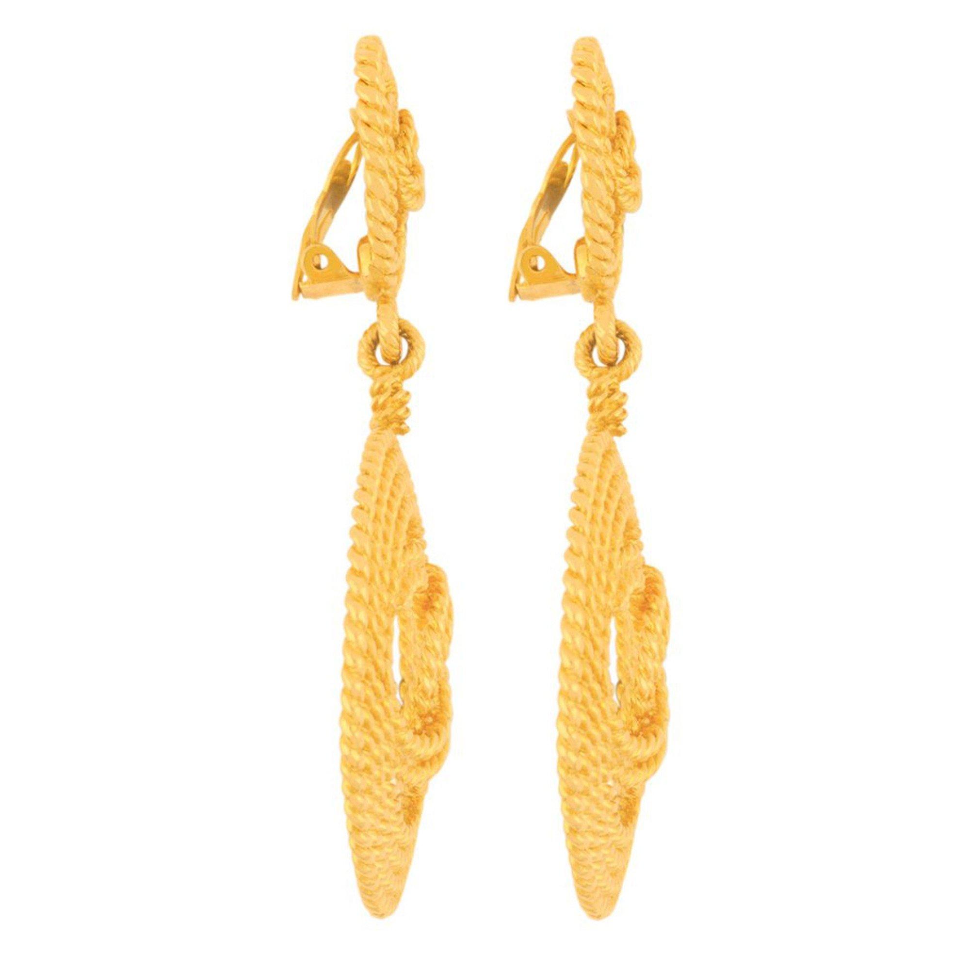 GOLD - Susan Caplan - CHANEL OVSZ ROPE DETAIL EARRIN - 2
